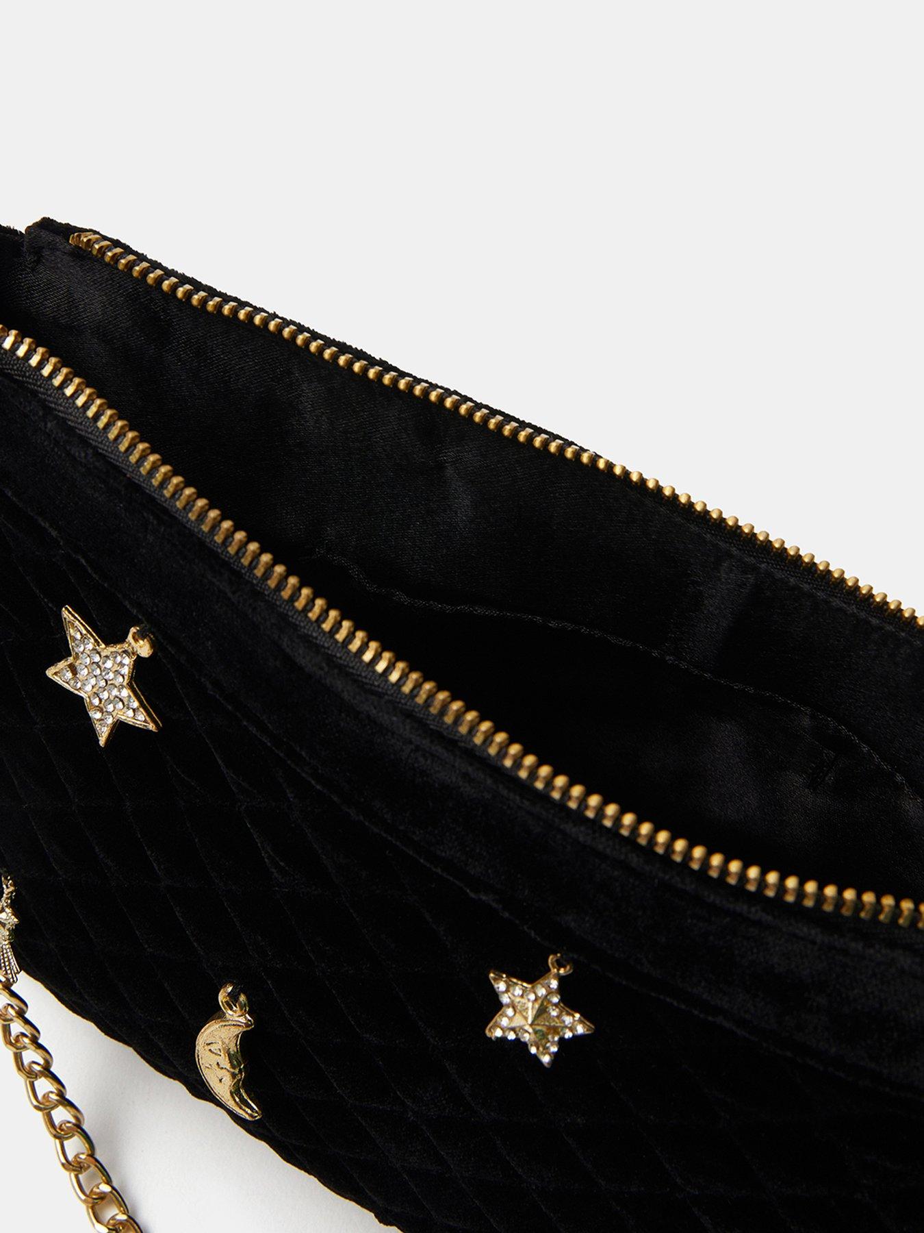  image of accessorize-velvet-charm-shoulder-bag-black