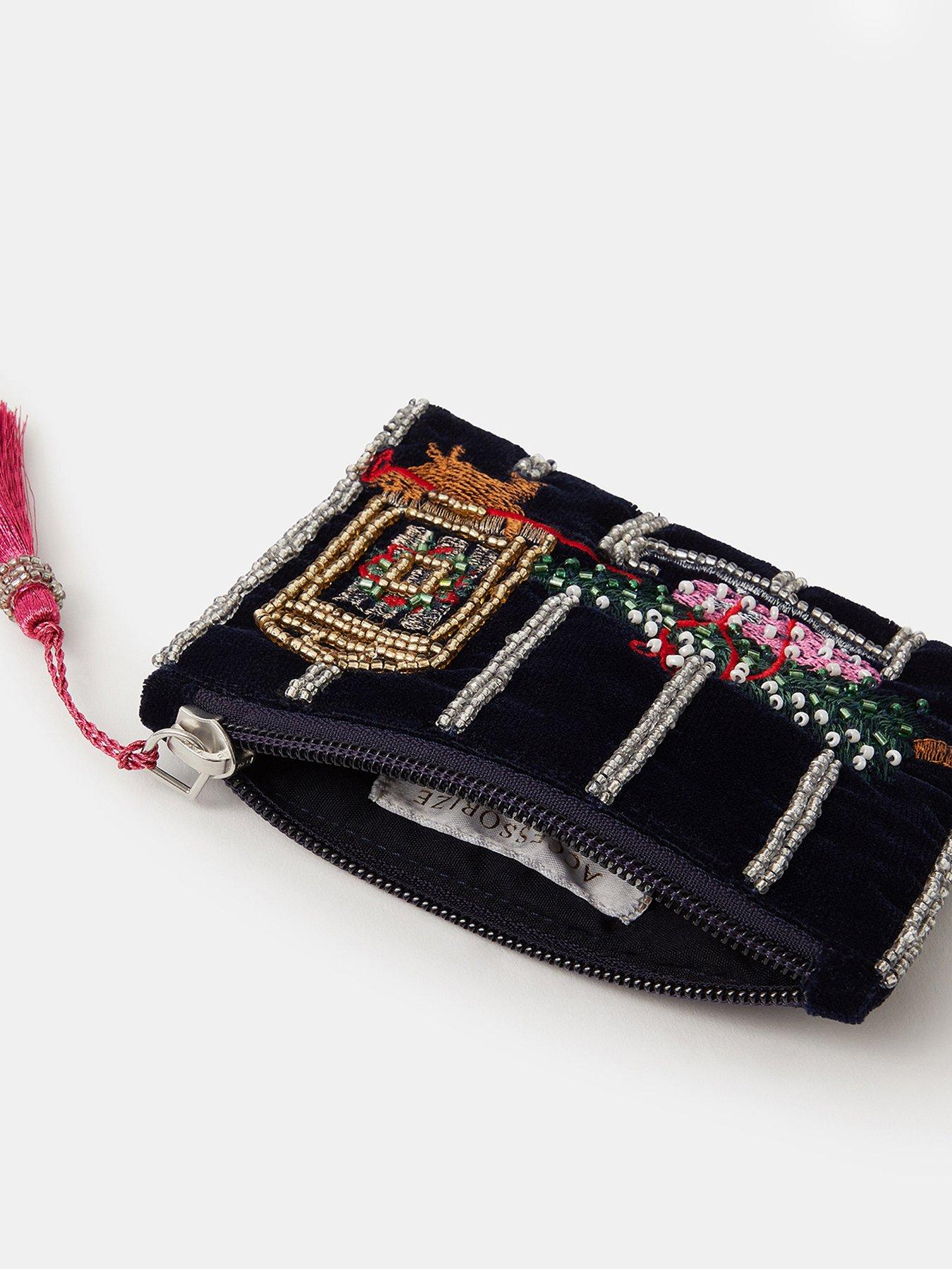  image of accessorize-christmas-tree-sleigh-coin-purse-blue