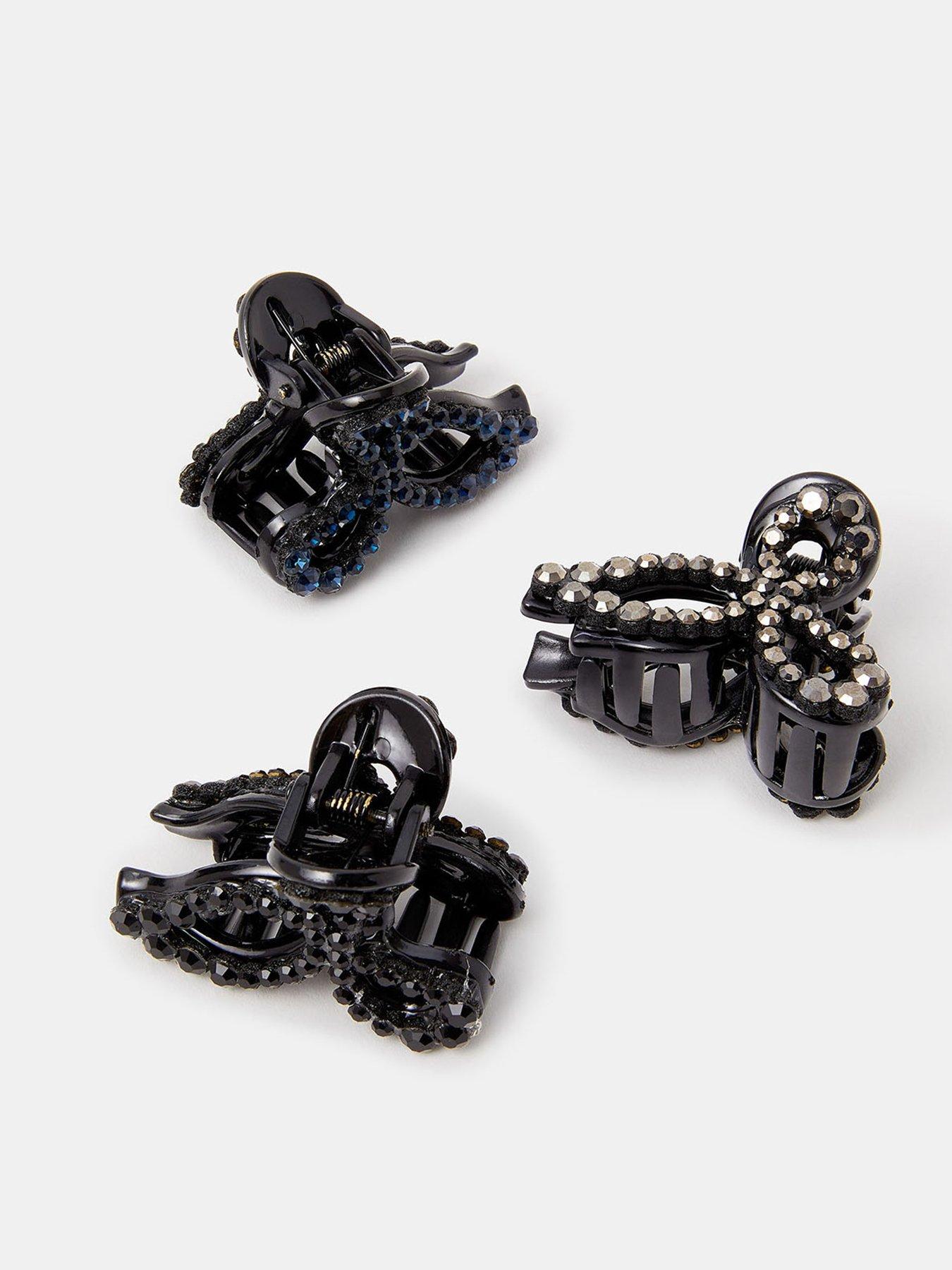Image 2 of 2 of Accessorize 3 X Gem Mini Bow Claw Clip - Multi