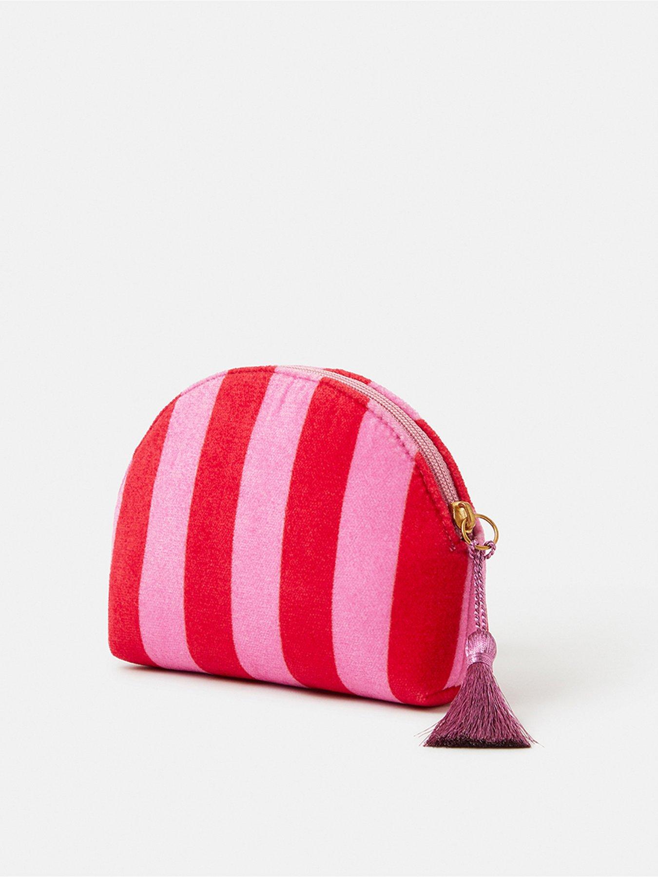  image of accessorize-christmas-car-stripe-coin-purse-pink