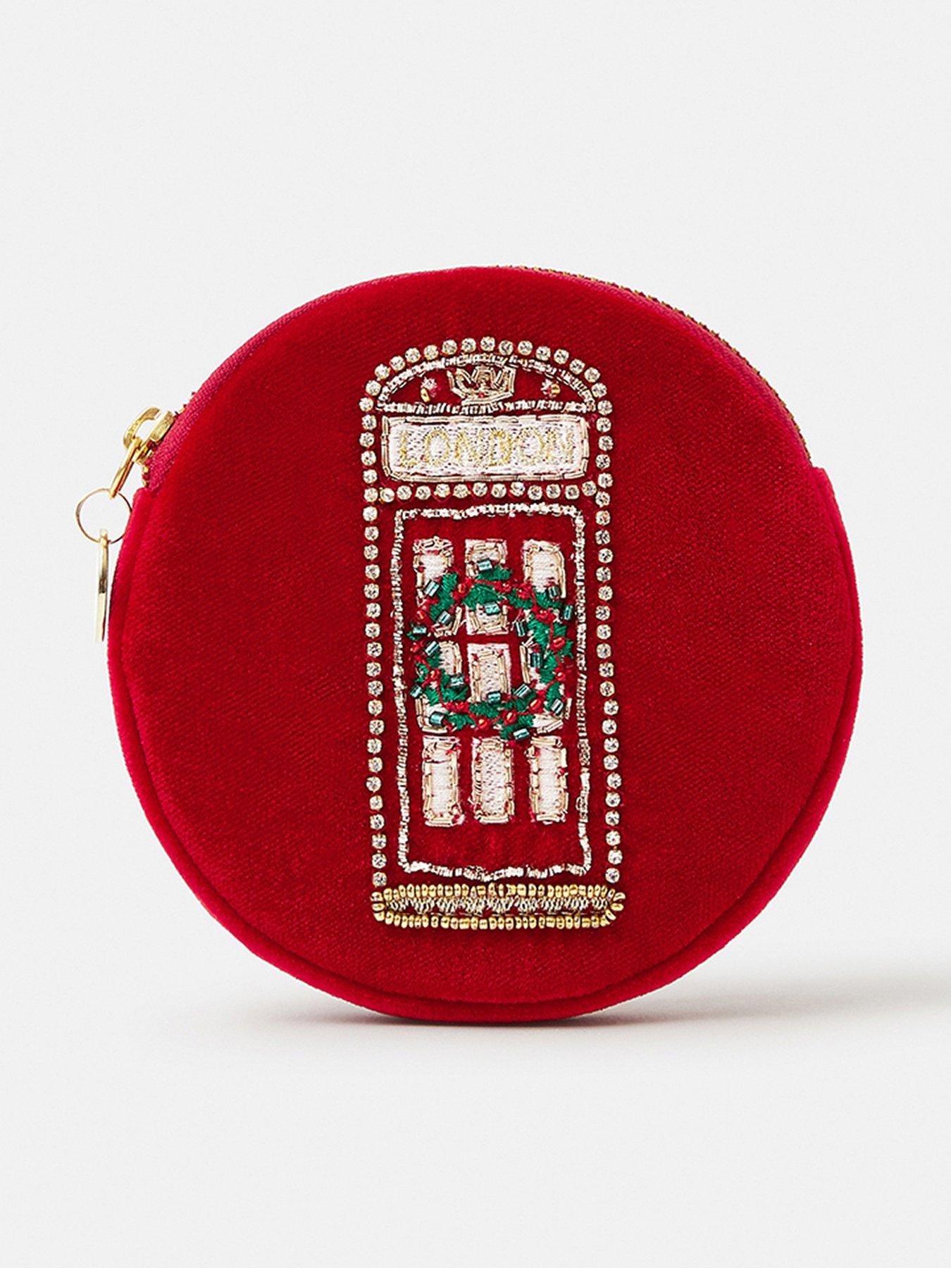 Accessorize Christmas Telephone Box Coin Purse - Red