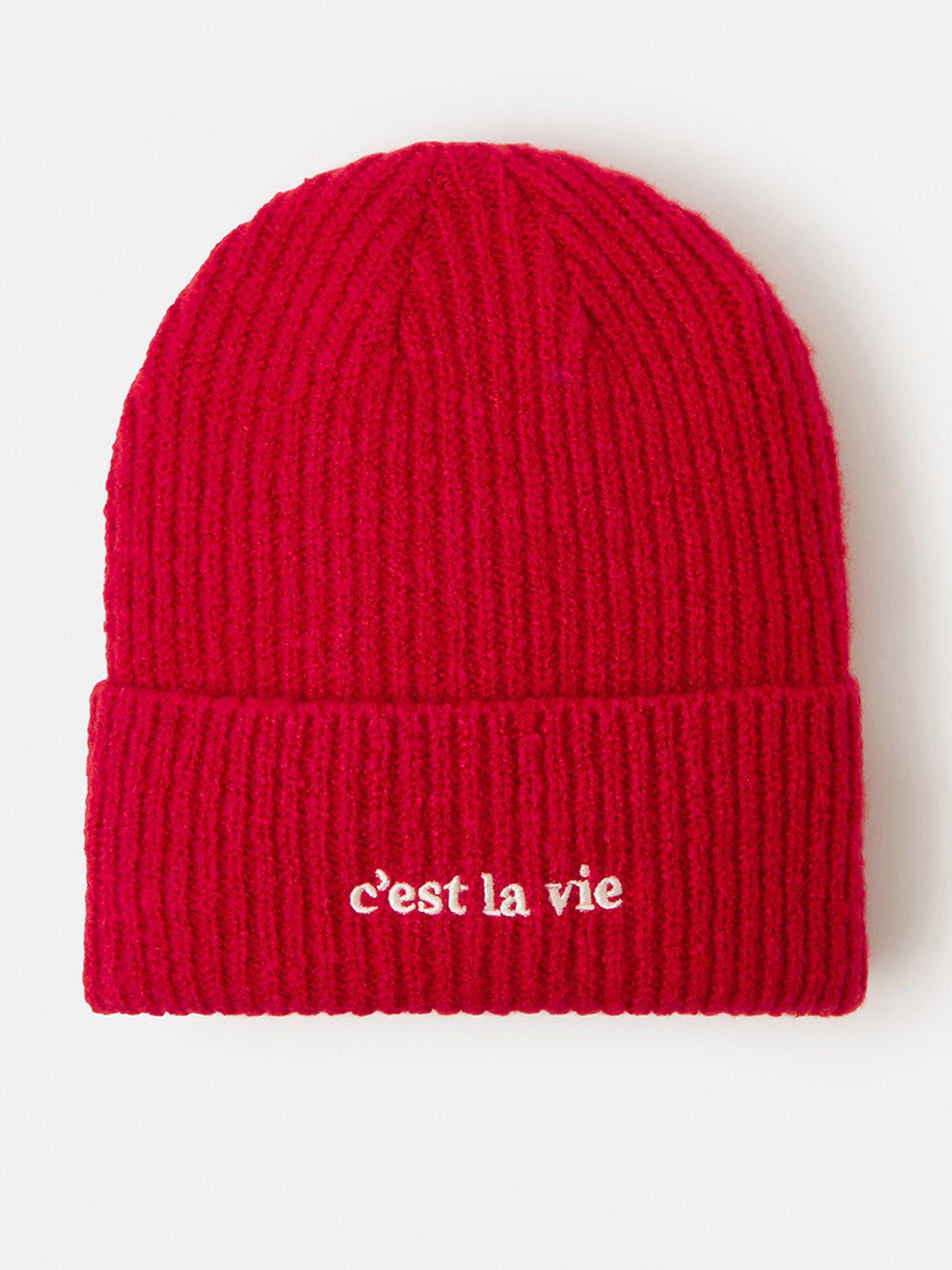 Accessorize C'est La Vie Beanie Hat - Red