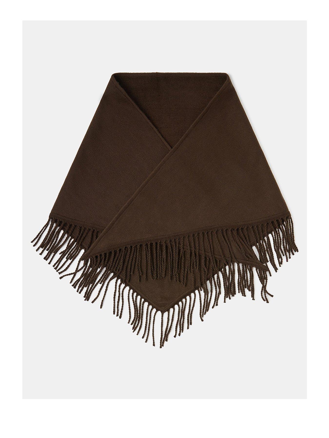 Accessorize Tassel Knit Neckerchief - Brown