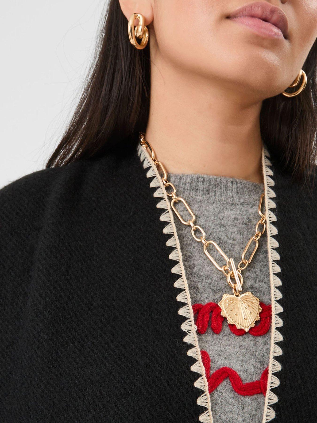  image of accessorize-whipstitch-shrug-scarf-black