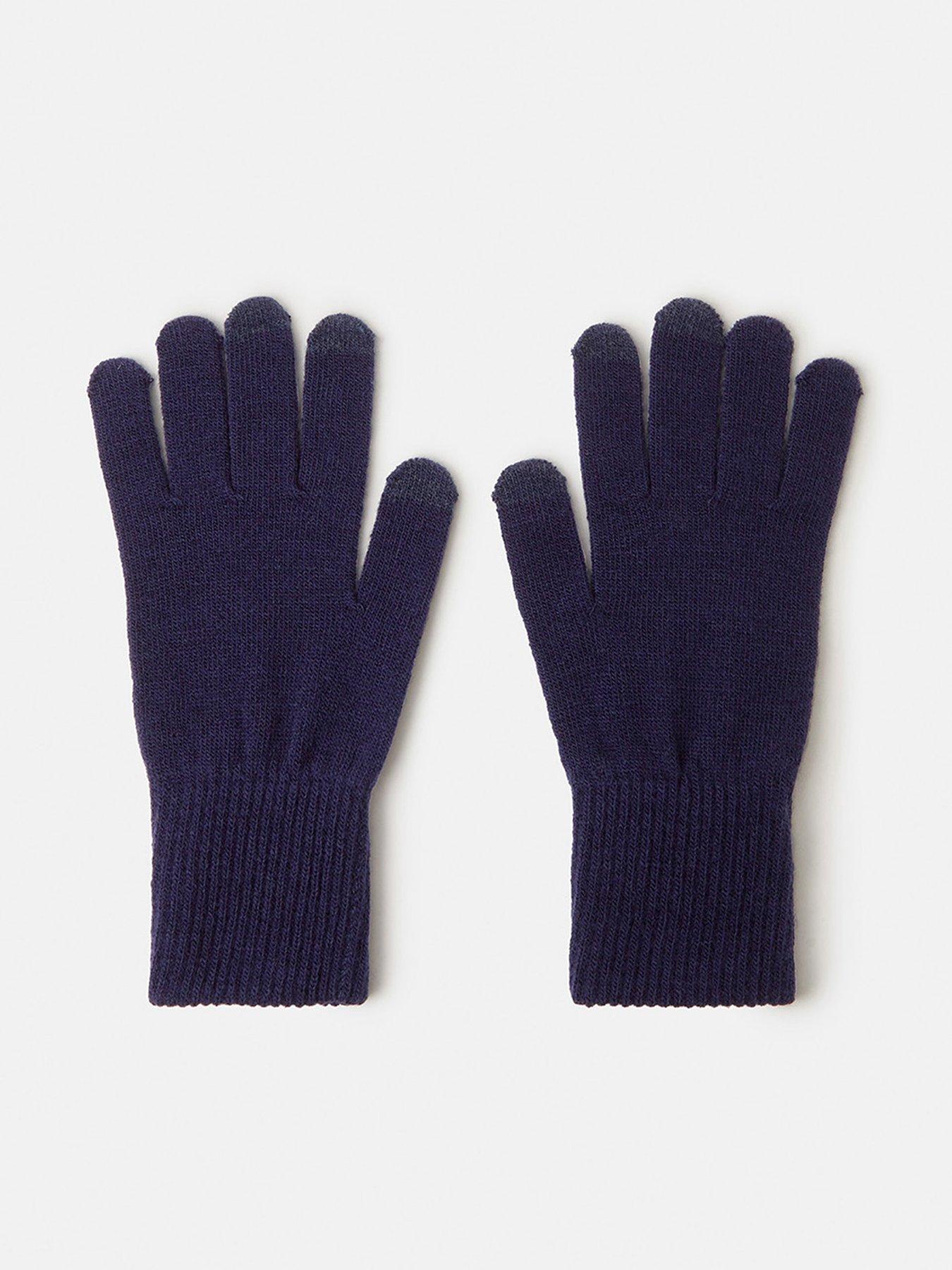Accessorize Plain Heart Touch Screen Gloves - Blue