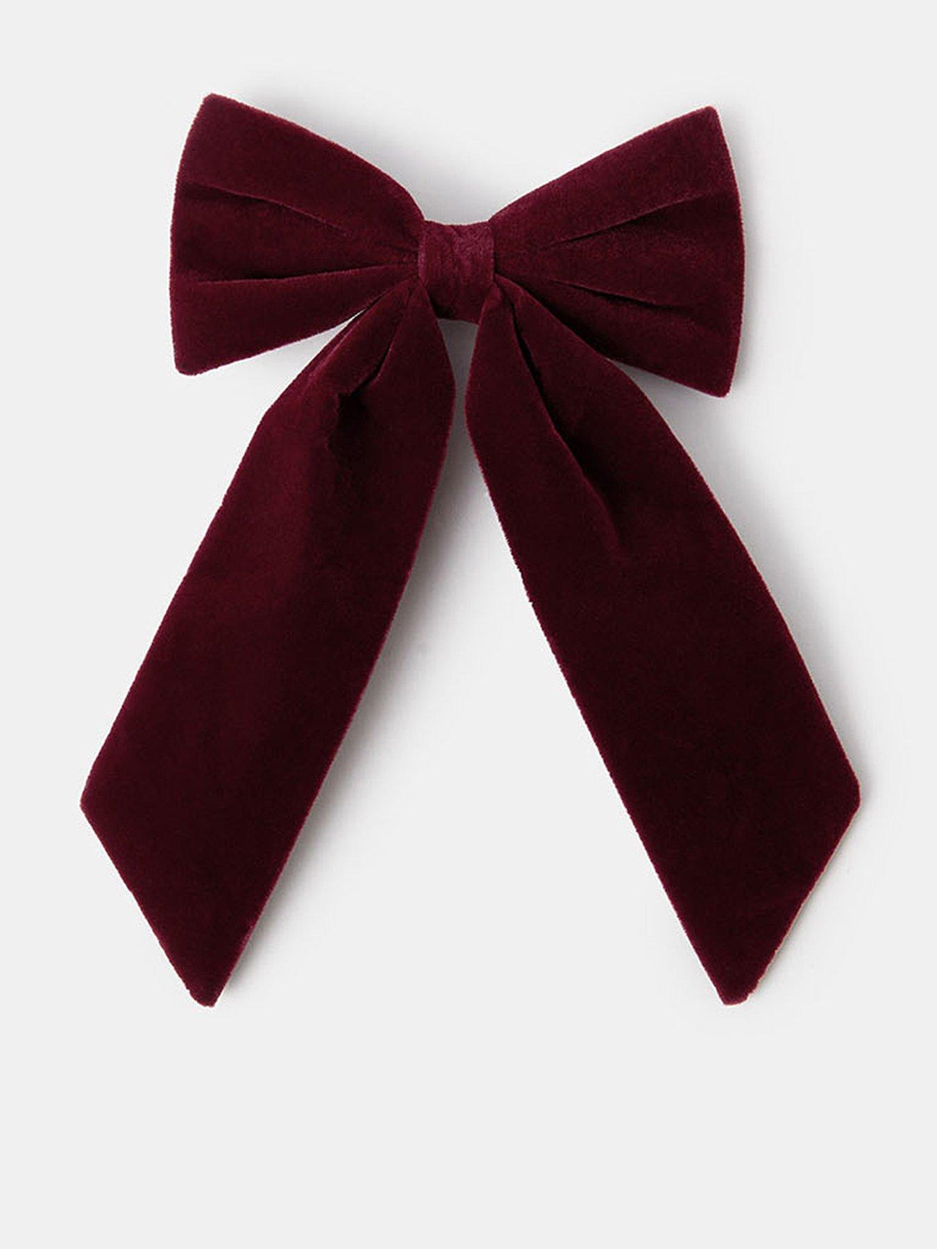 Accessorize Velvet Bow - Red