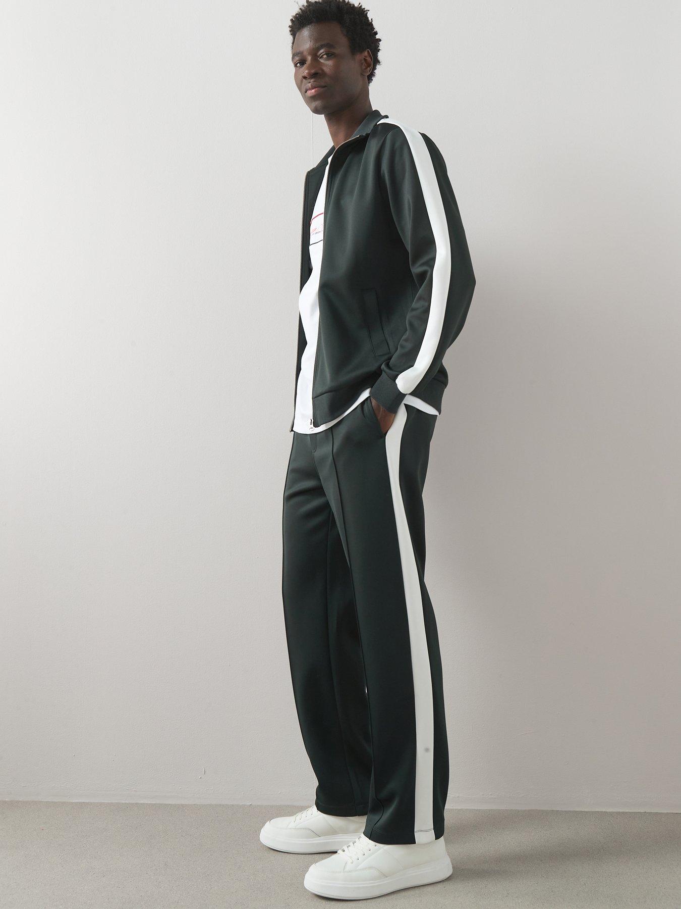The Very Collection Tapered Side Stripe Joggers - Green