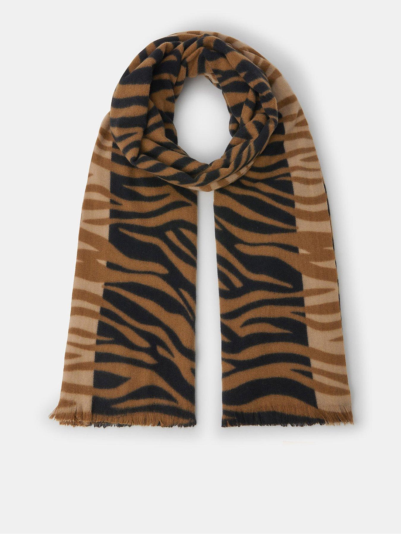 Accessorize Tiger Print Blanket Scarf - Brown
