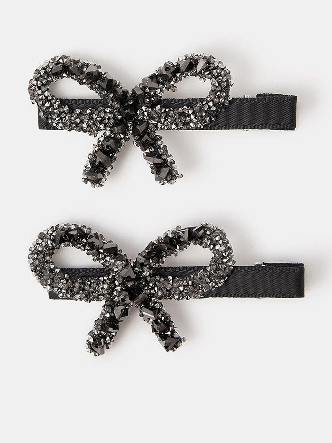 Accessorize 2 X Bow Clips - Silver