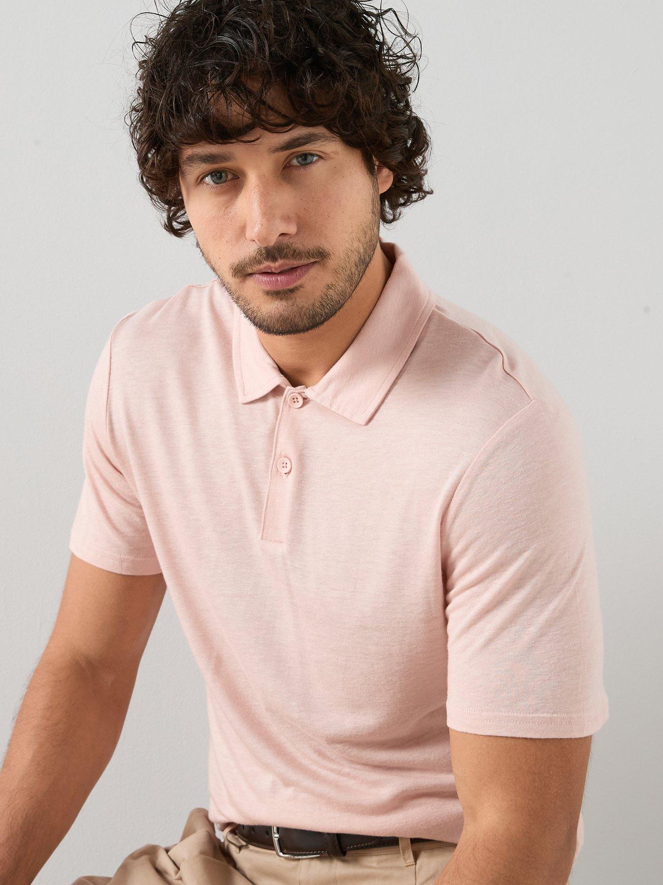 The Very Collection Linen Blend Polo Shirt - Pink