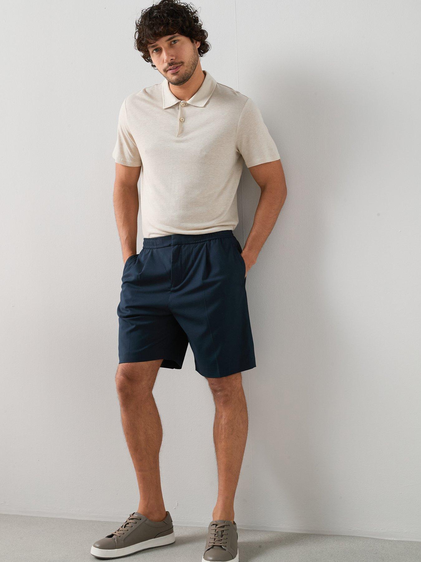  image of the-very-collection-linen-blend-polo-stone