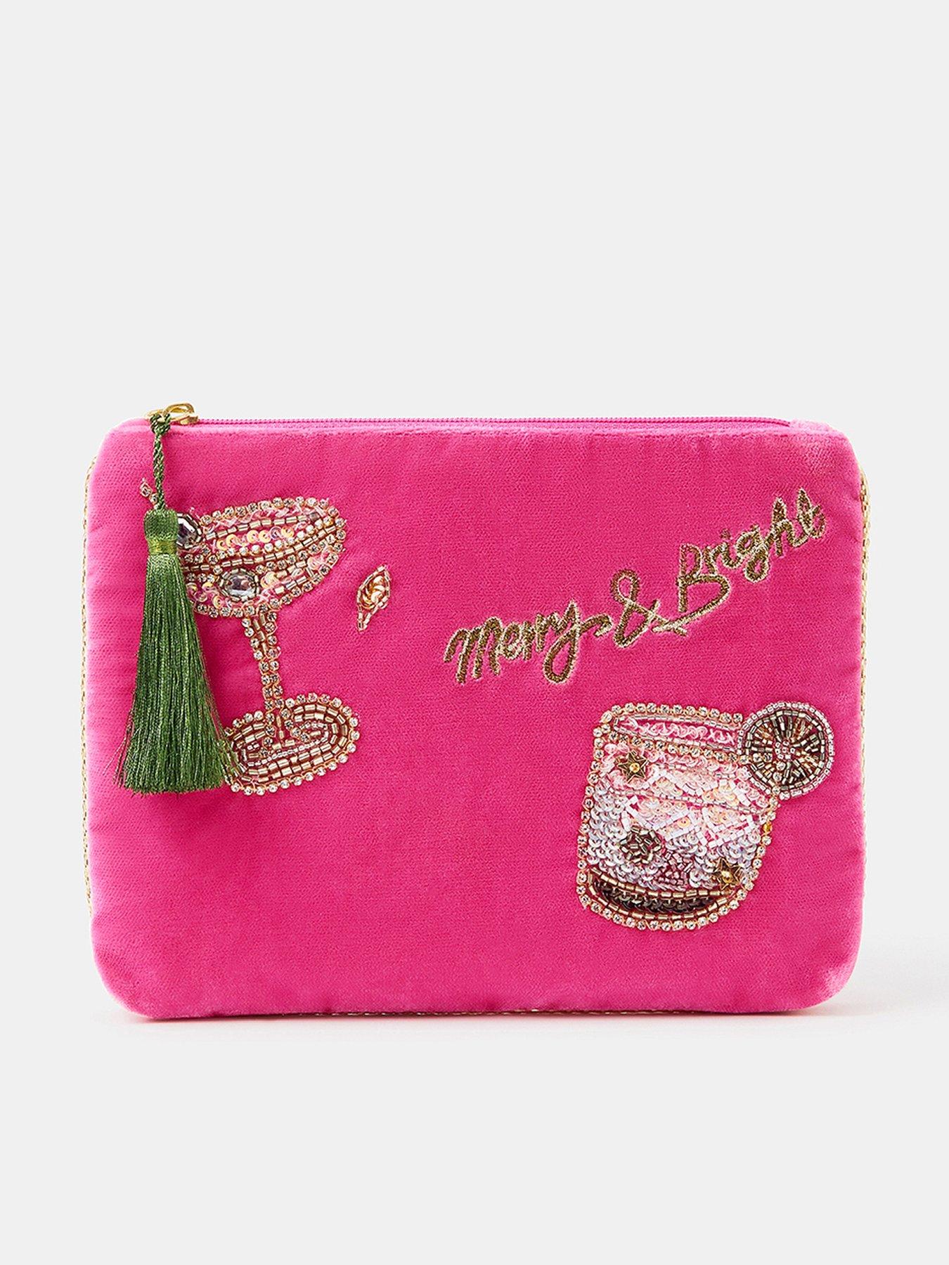 Accessorize Sequin Cocktail Pouch - Pink