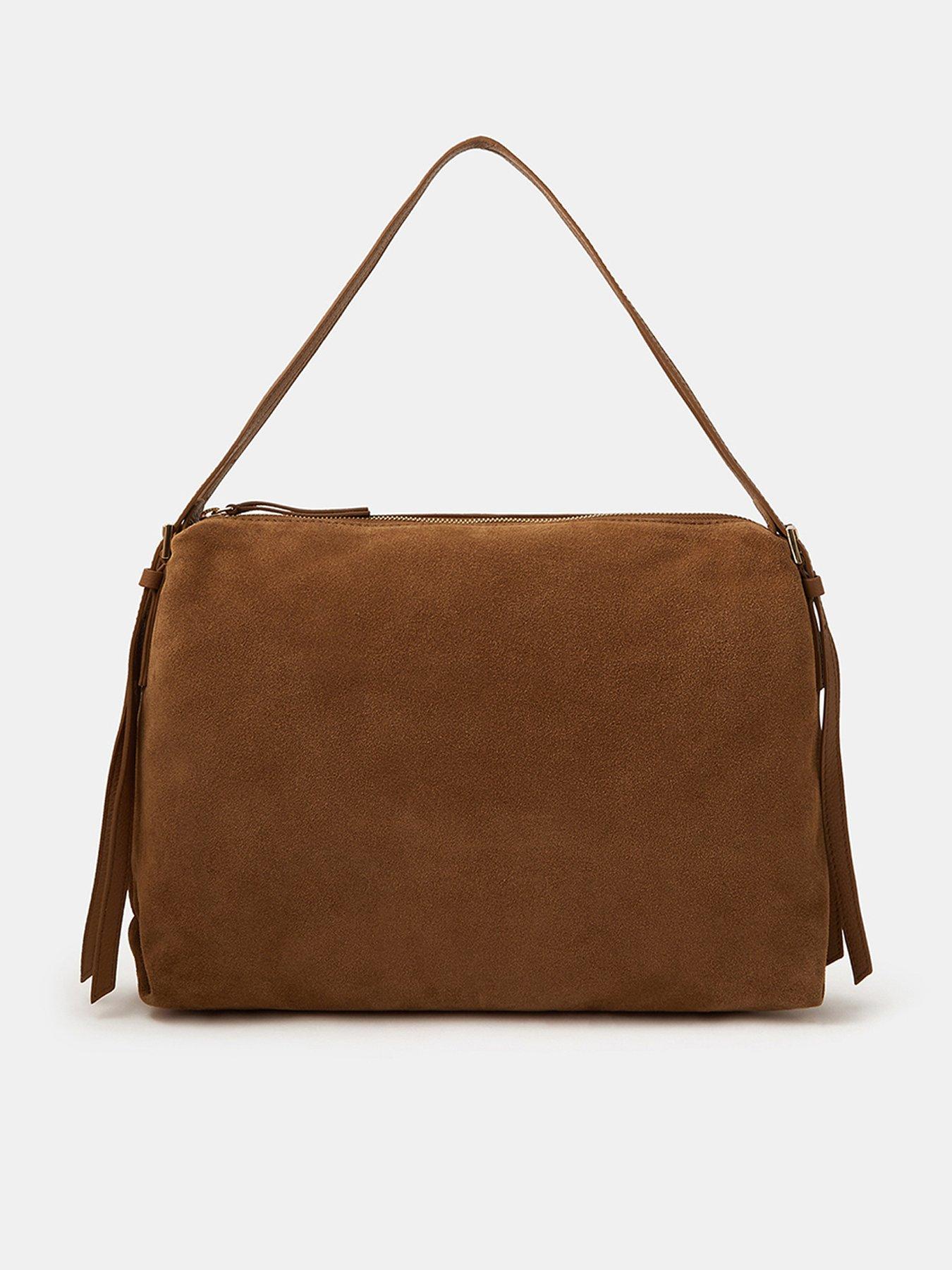 Accessorize Double Strap Slouch Suede - Brown