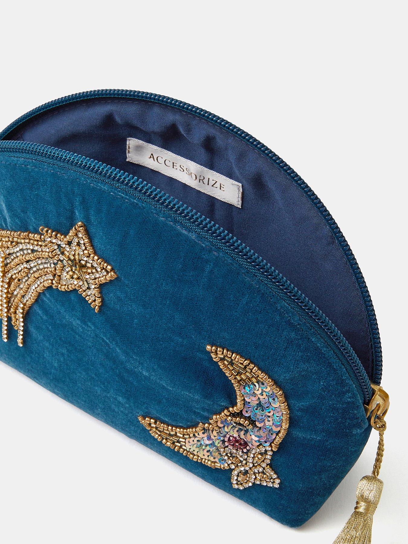 Image 3 of 3 of Accessorize Star Moon Curved Pouch - Blue