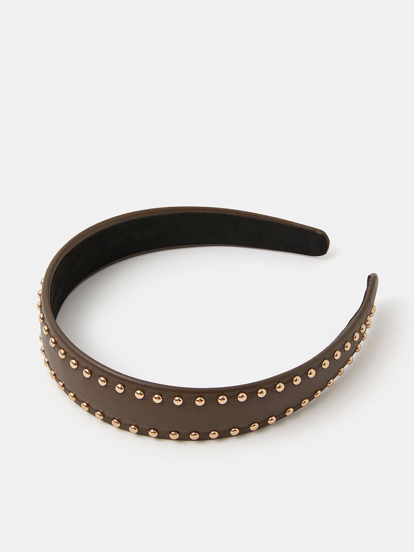  image of accessorize-studded-alice-hair-band-brown
