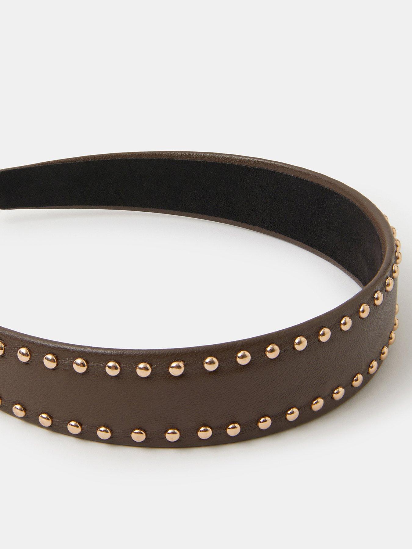  image of accessorize-studded-alice-hair-band-brown