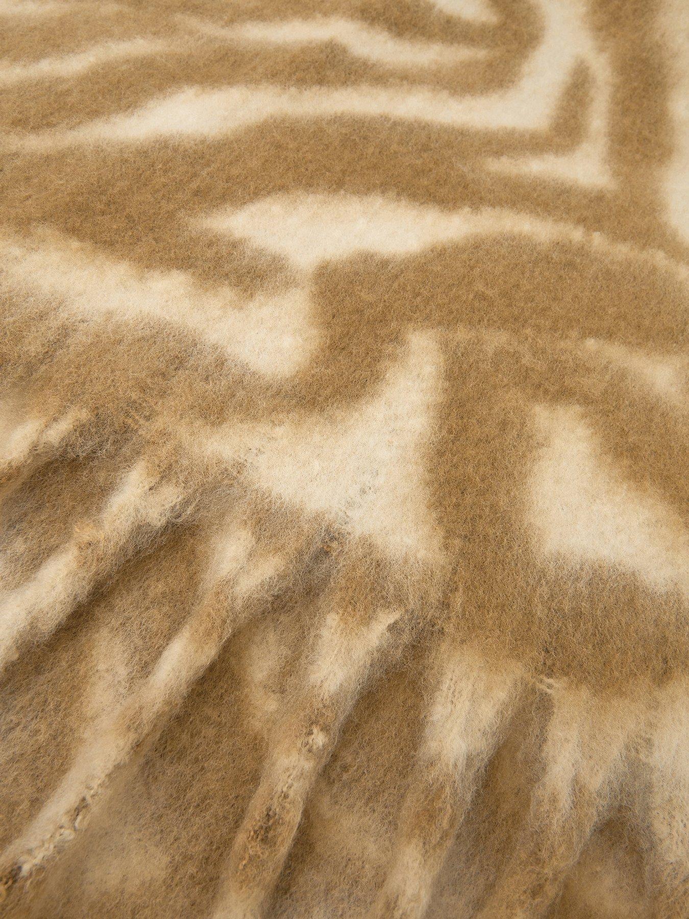  image of accessorize-tiger-print-super-fluffy-scarf-brown