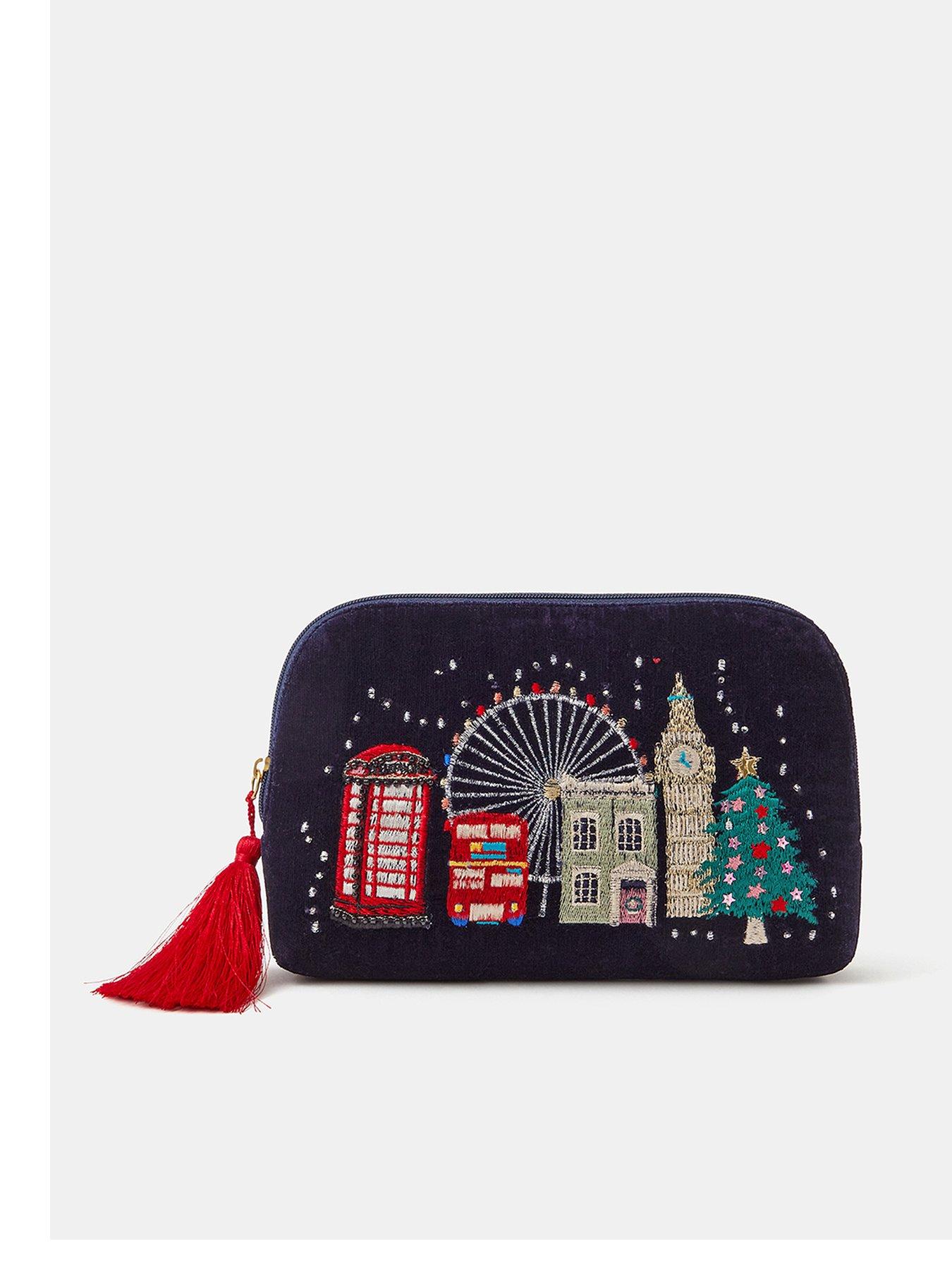Accessorize London Christmas Skyline Pouch - Blue