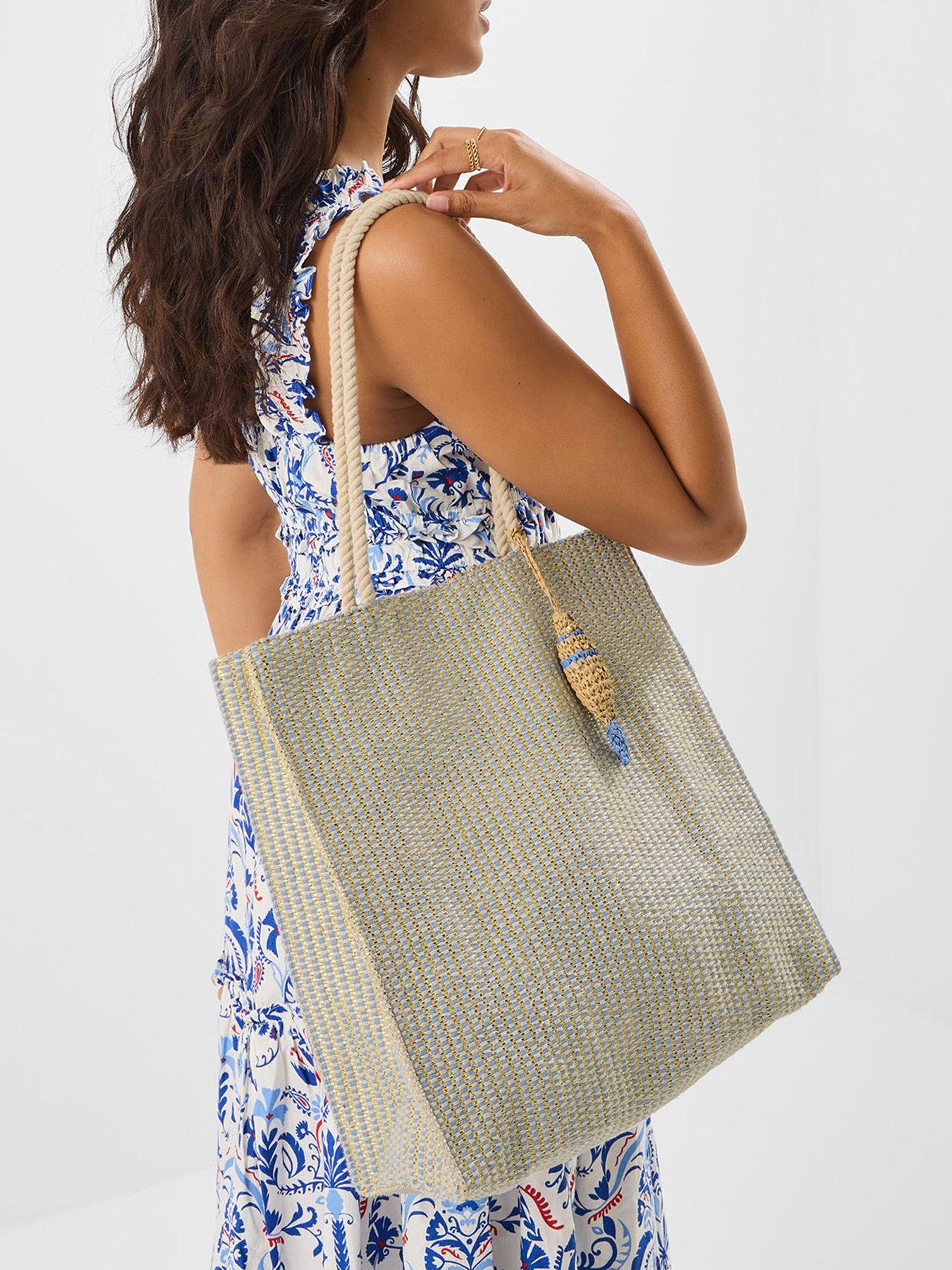 Image 2 of 5 of Accessorize Metallic Shopper - Blue