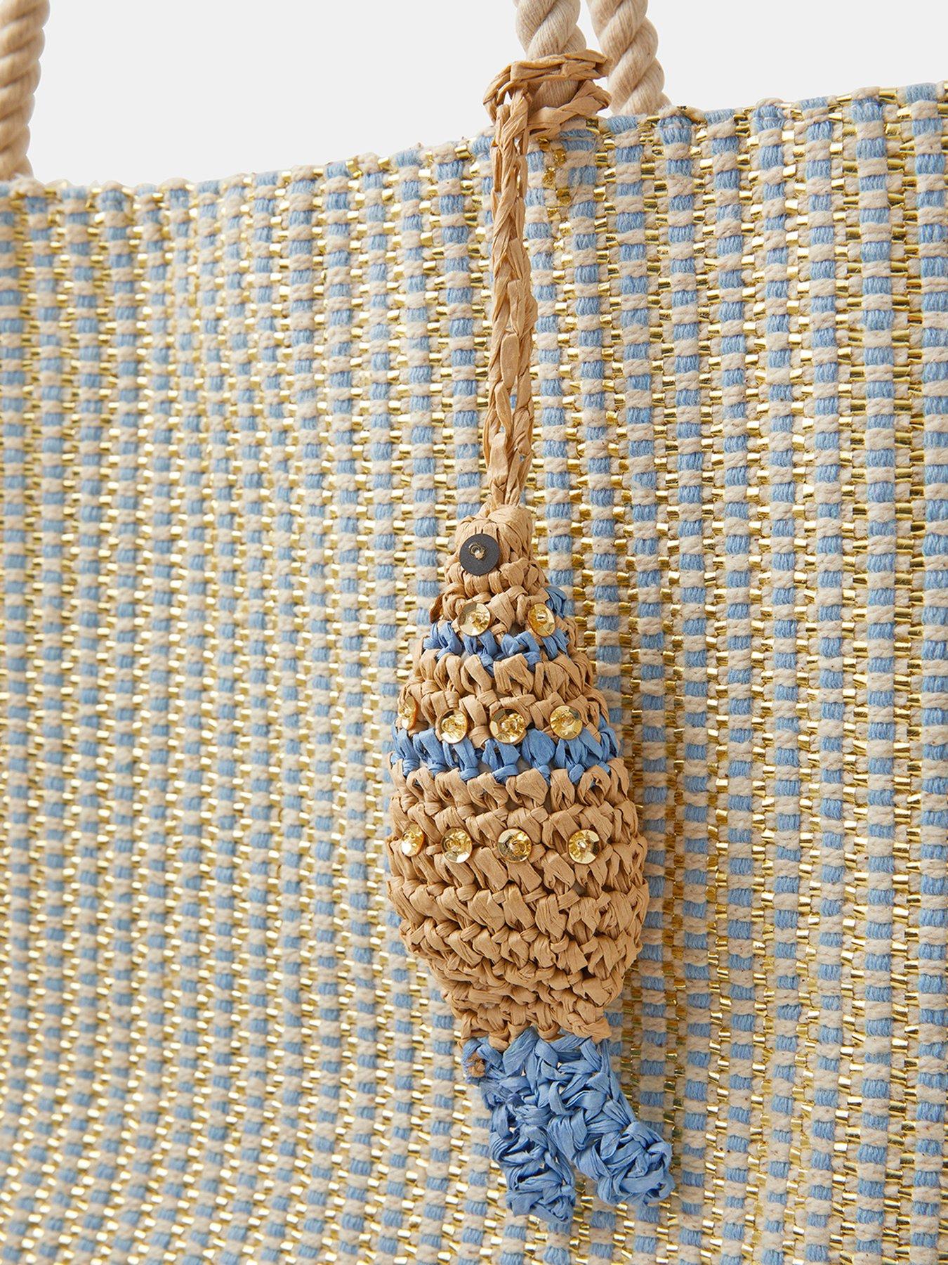 Image 5 of 5 of Accessorize Metallic Shopper - Blue