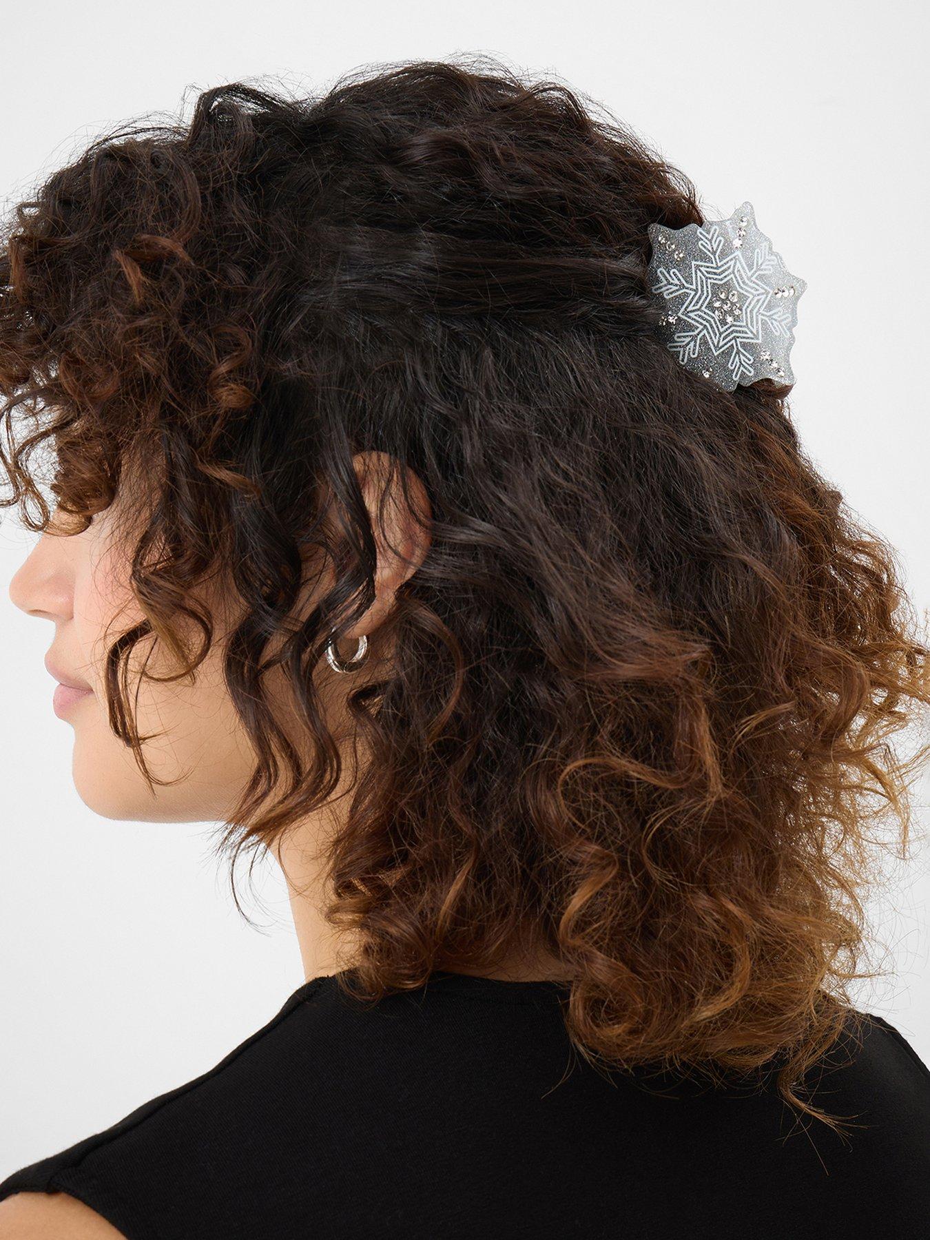 Image 2 of 3 of Accessorize Snow Flake Claw Clip - Silver