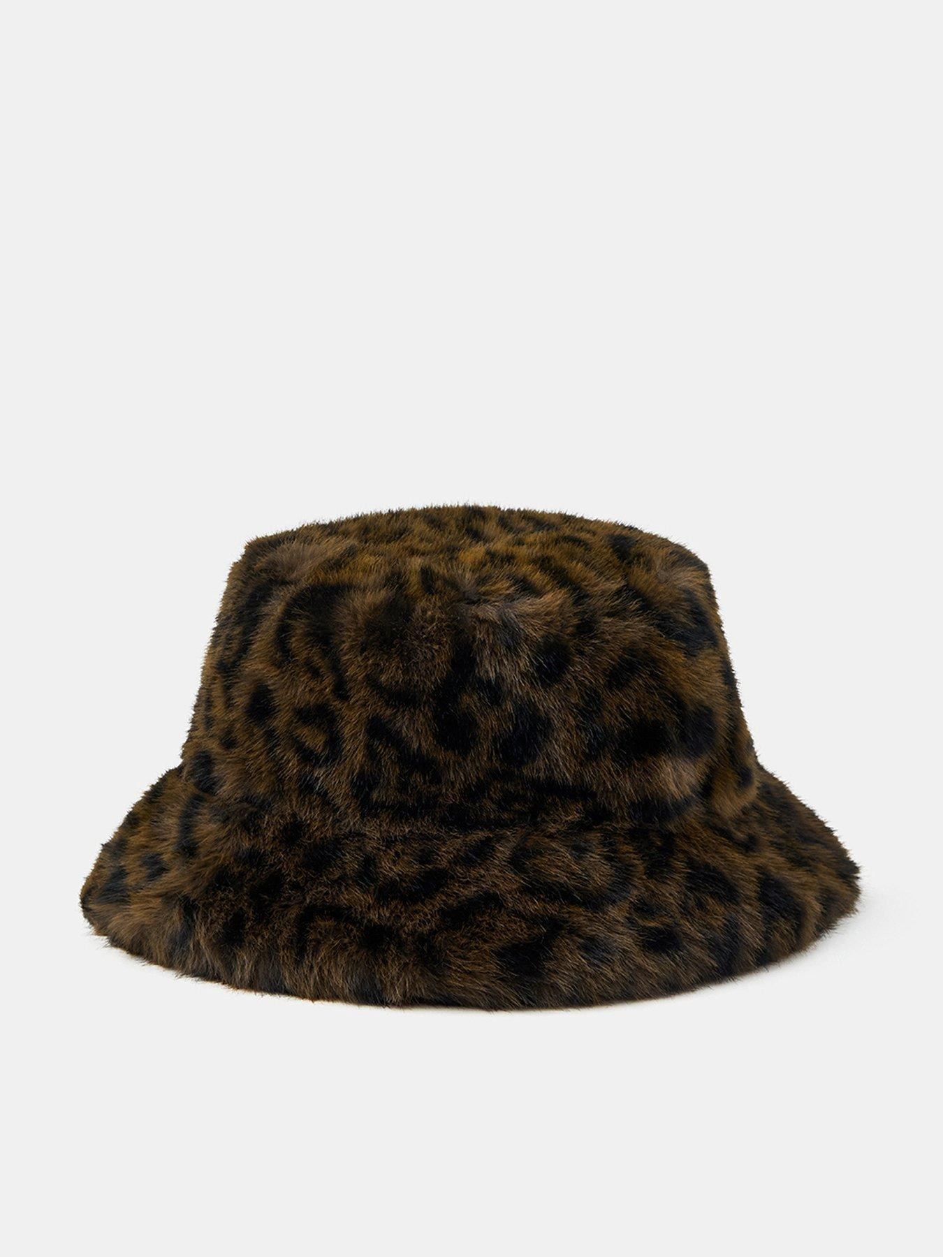 accessorize-fluffy-leopard-print-bucket-hat-multi