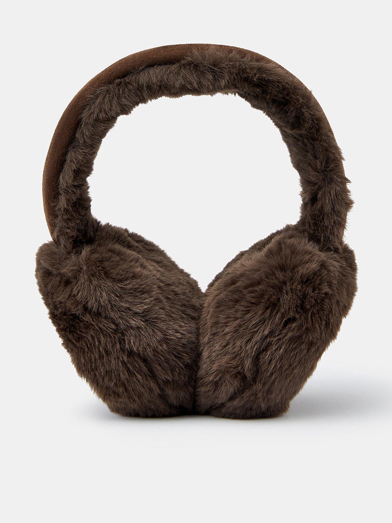 Accessorize Faux Fur Suedette Earmuffs - Brown