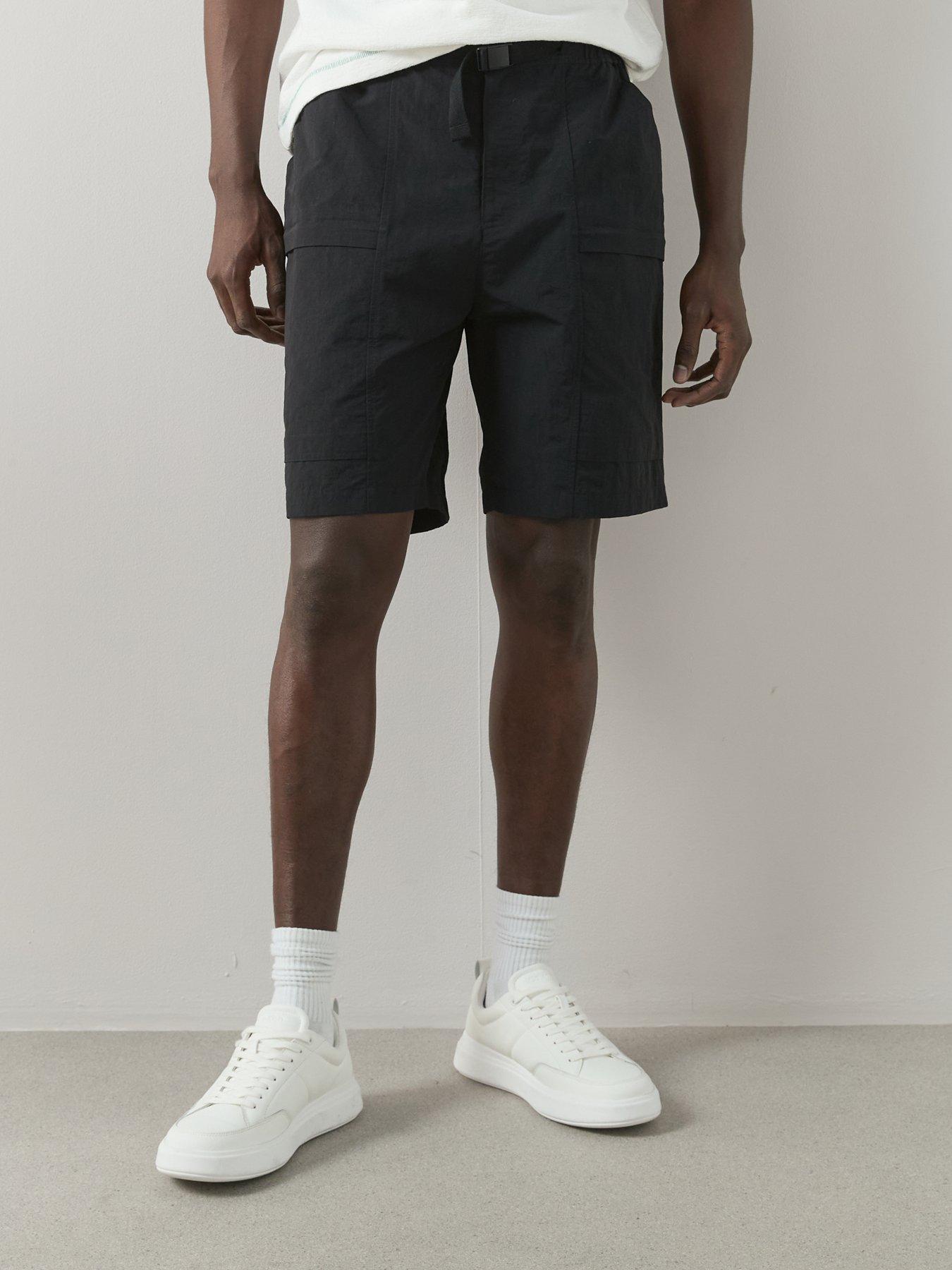  image of the-very-collection-tech-double-pocket-cargo-shorts-black