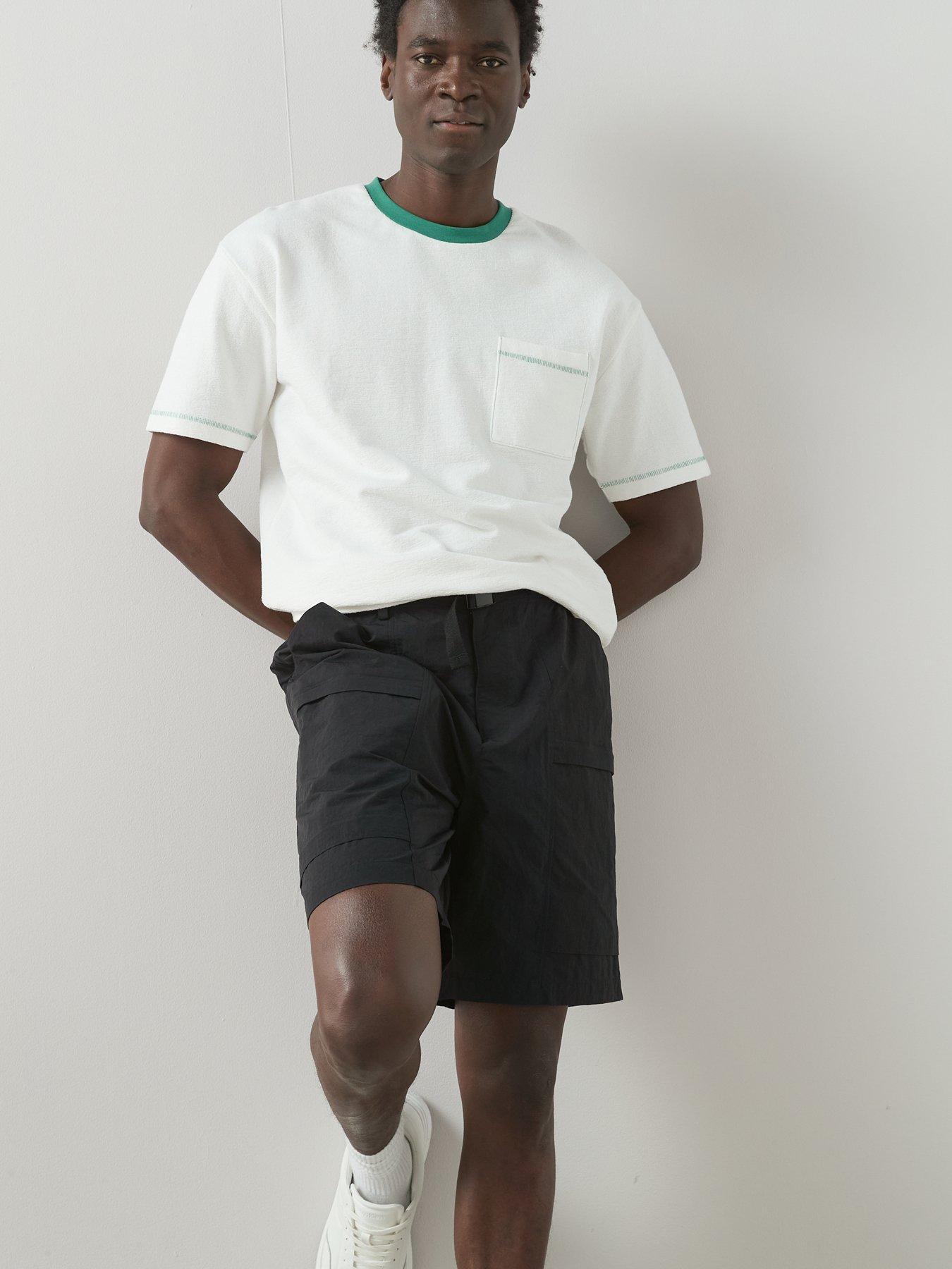  image of the-very-collection-tech-double-pocket-cargo-shorts-black
