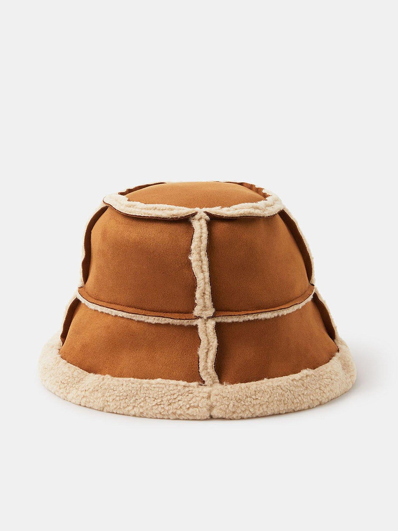 Accessorize Tan Shearling Bucket Hat - Brown