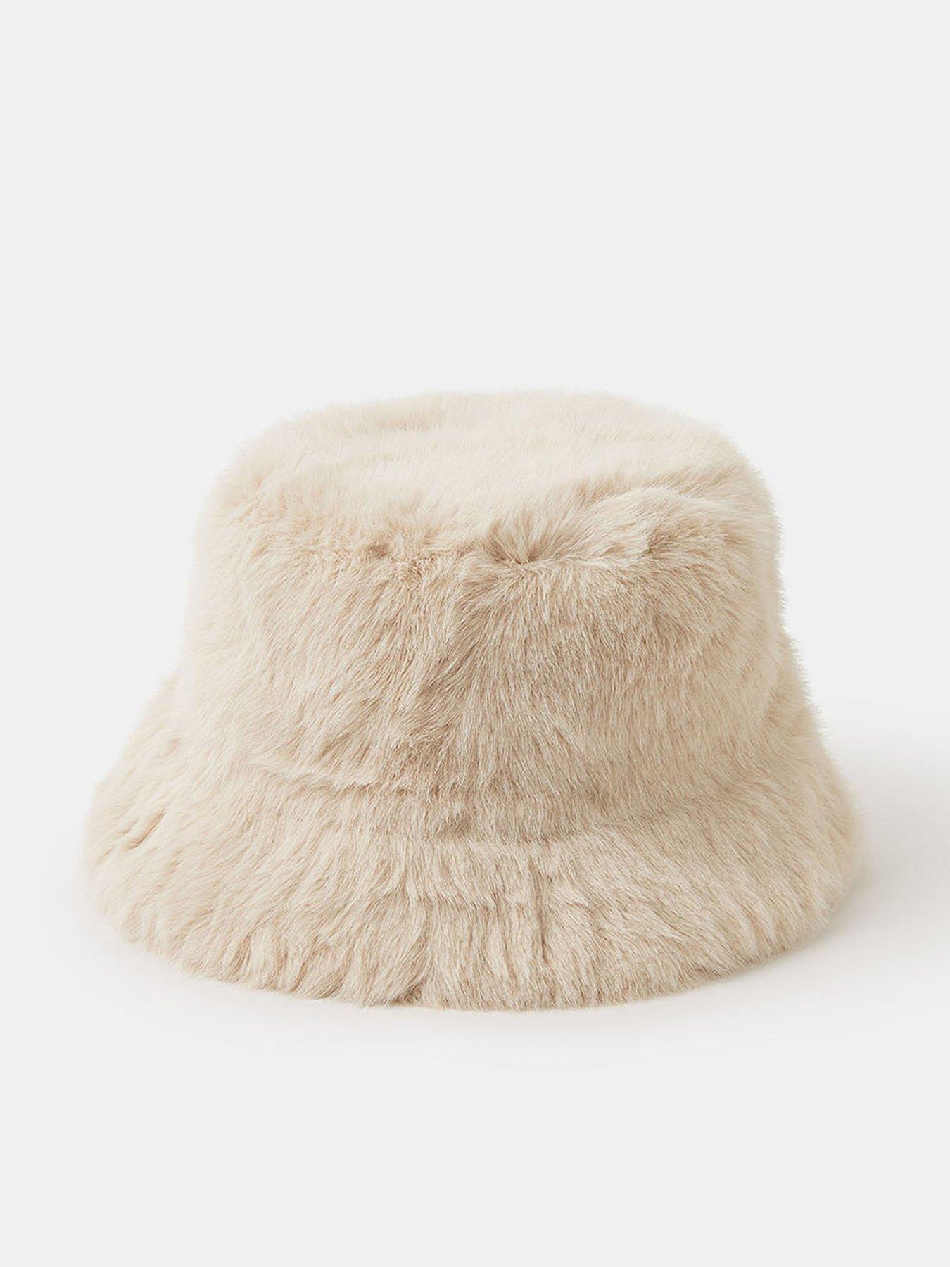 Accessorize Natural Fur Hat - White
