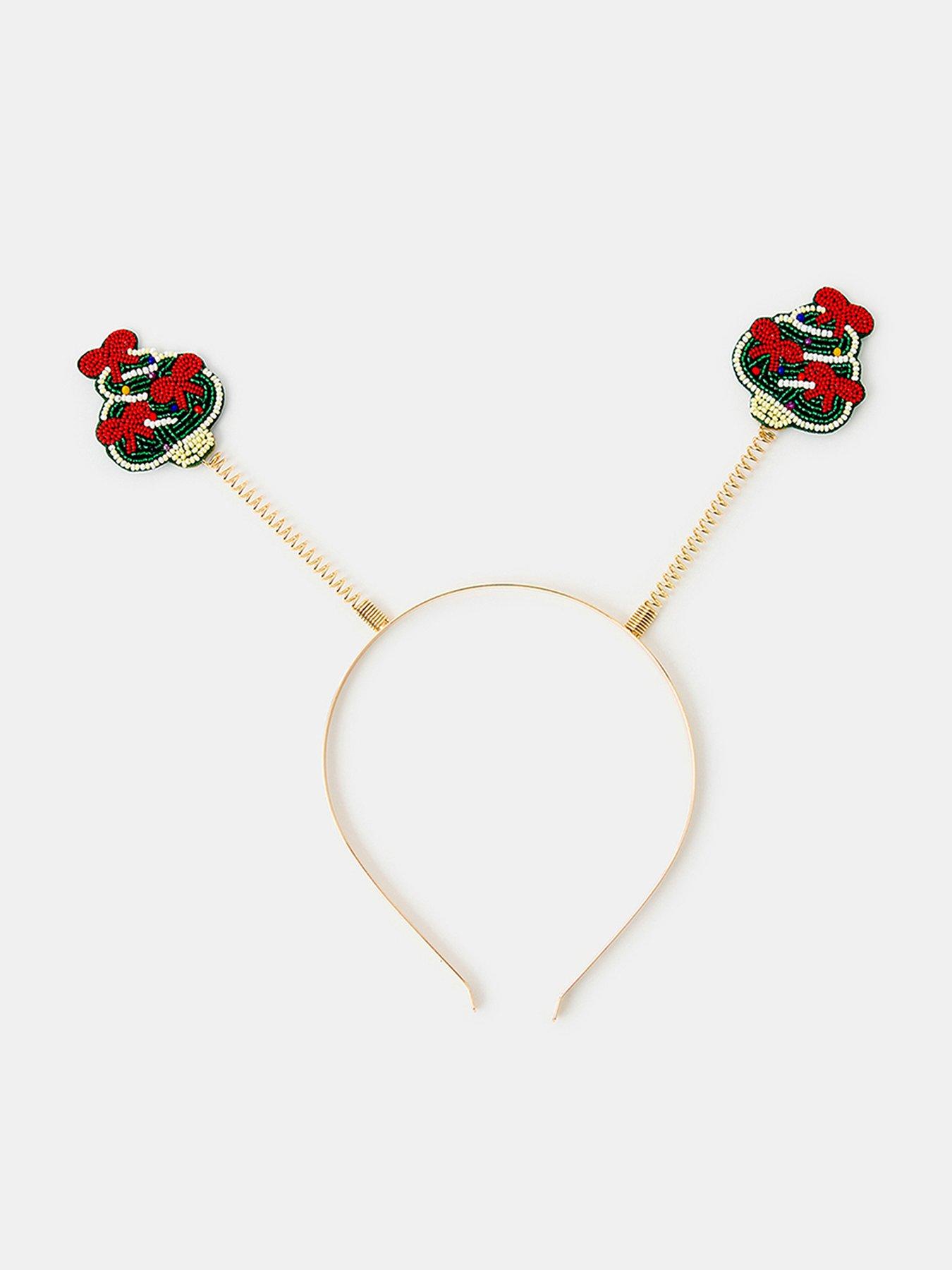 Image 1 of 3 of Accessorize Christmas Tree Beaded Headband - Multi
