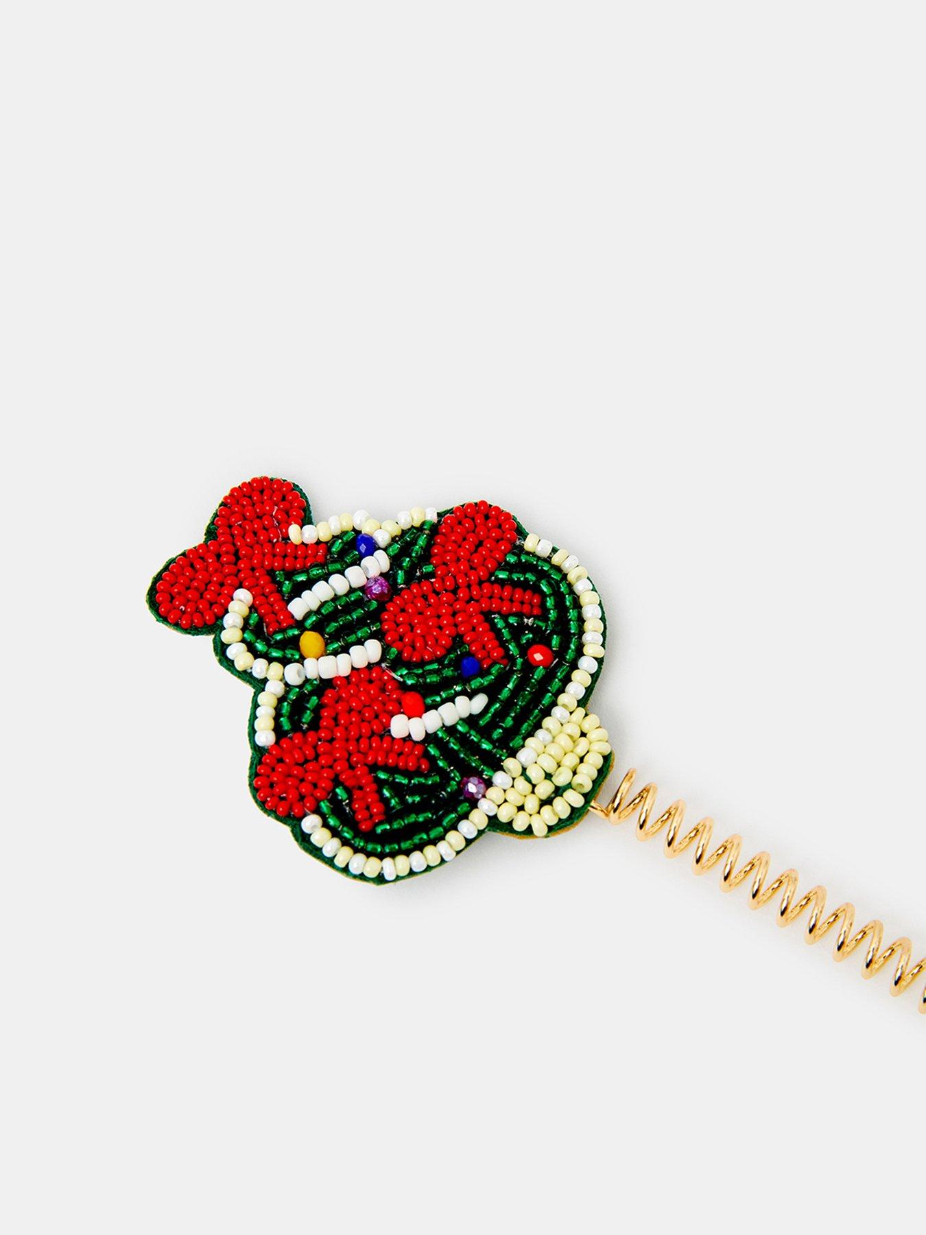Image 3 of 3 of Accessorize Christmas Tree Beaded Headband - Multi