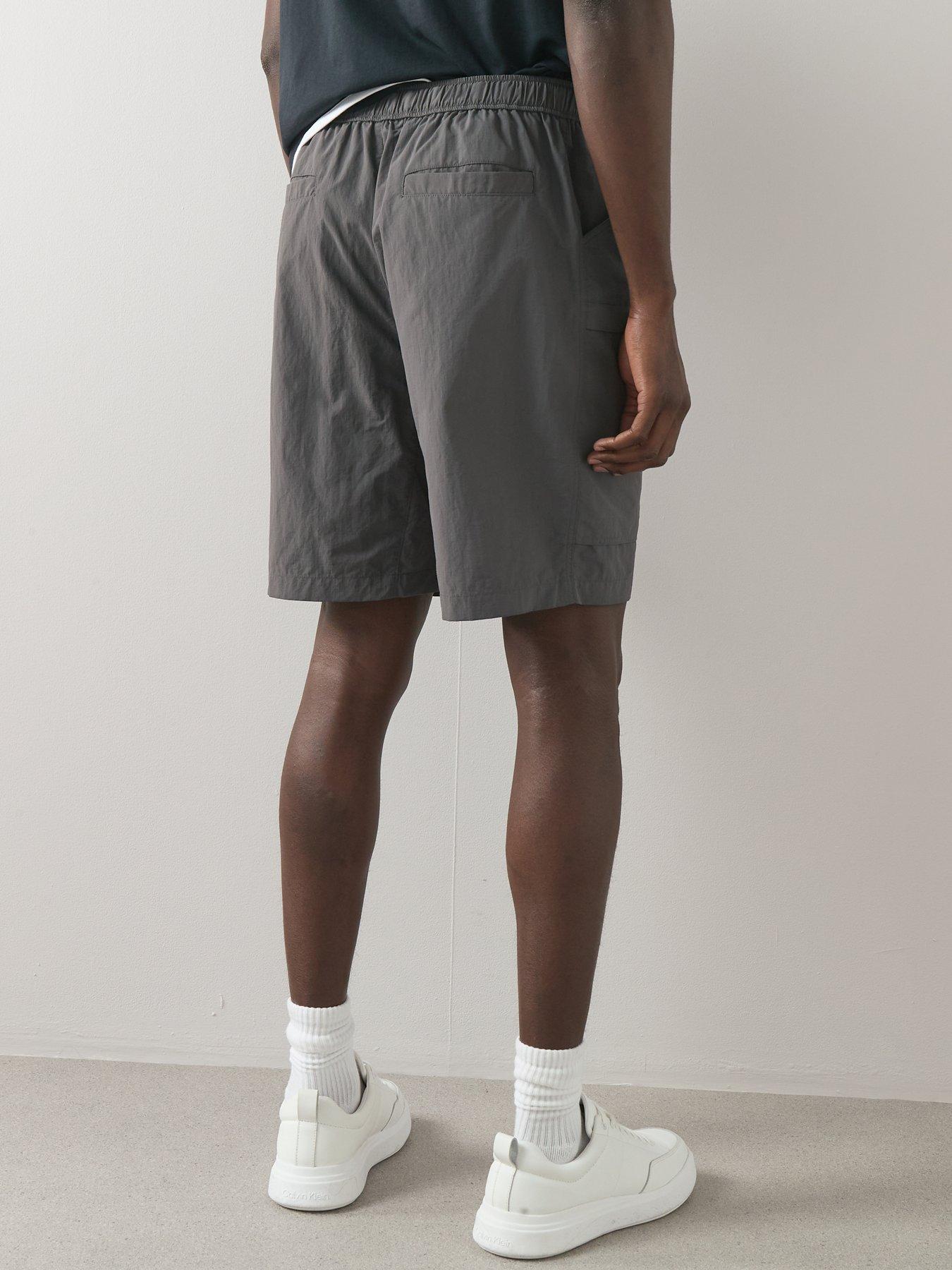 stillFront image of the-very-collection-tech-double-pocket-cargo-shorts-grey