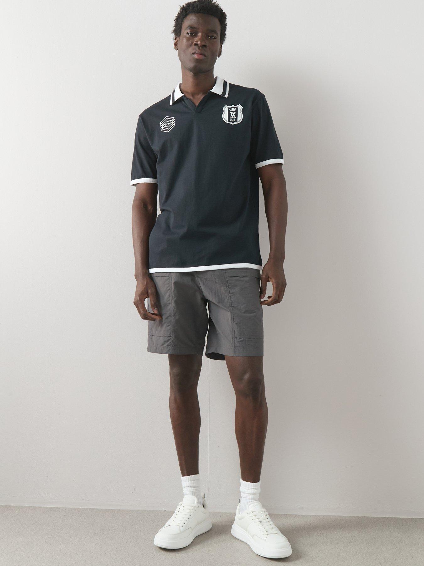  image of the-very-collection-tech-double-pocket-cargo-shorts-grey