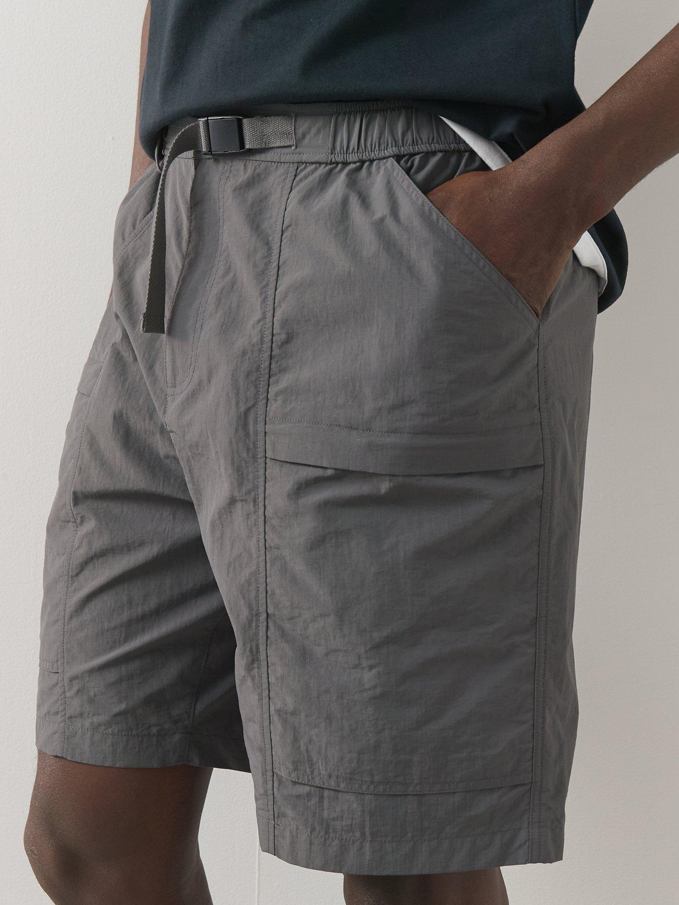  image of the-very-collection-tech-double-pocket-cargo-shorts-grey