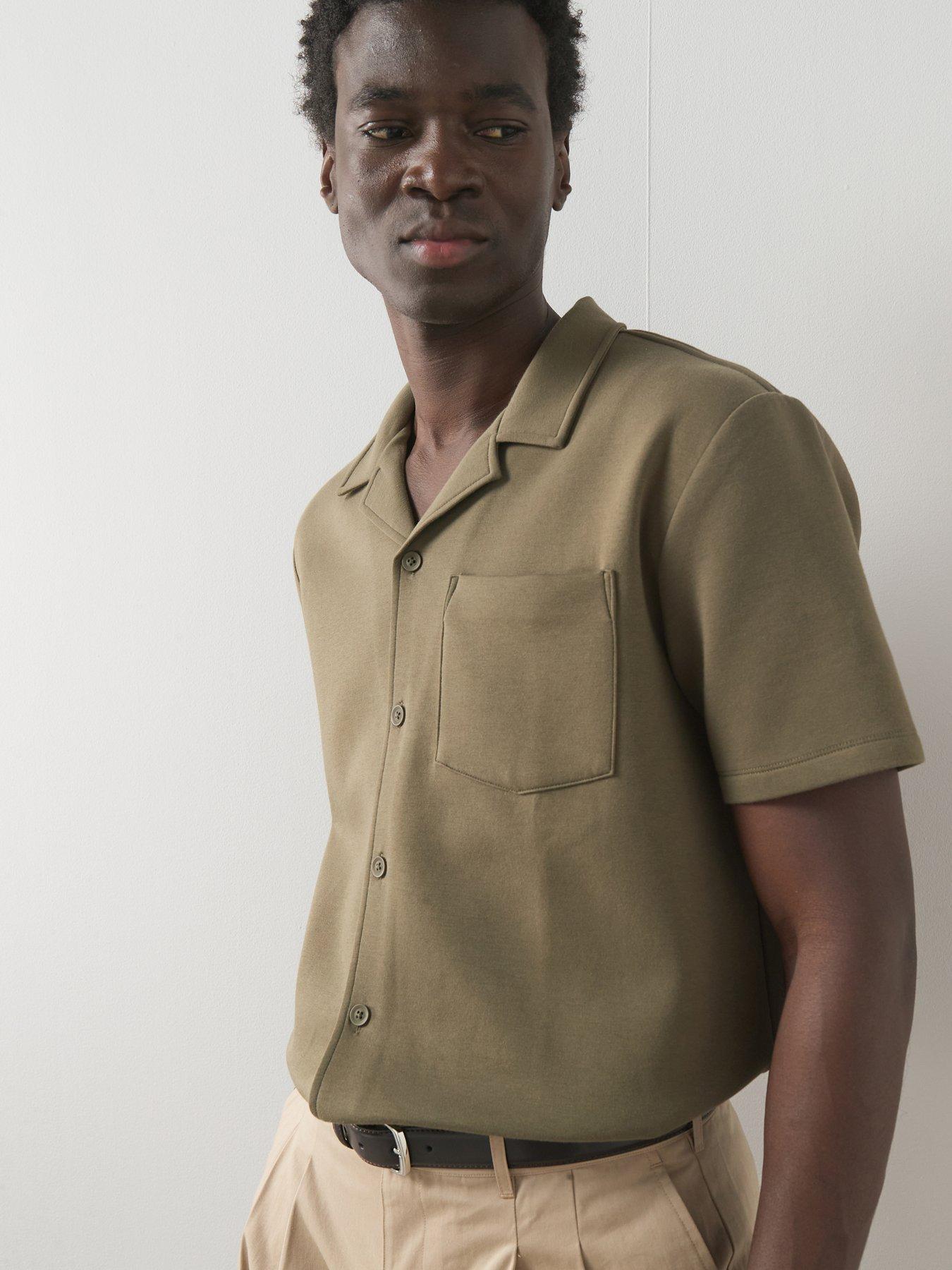 The Very Collection Short Sleeve Pocket Front Shirt - Dark Green