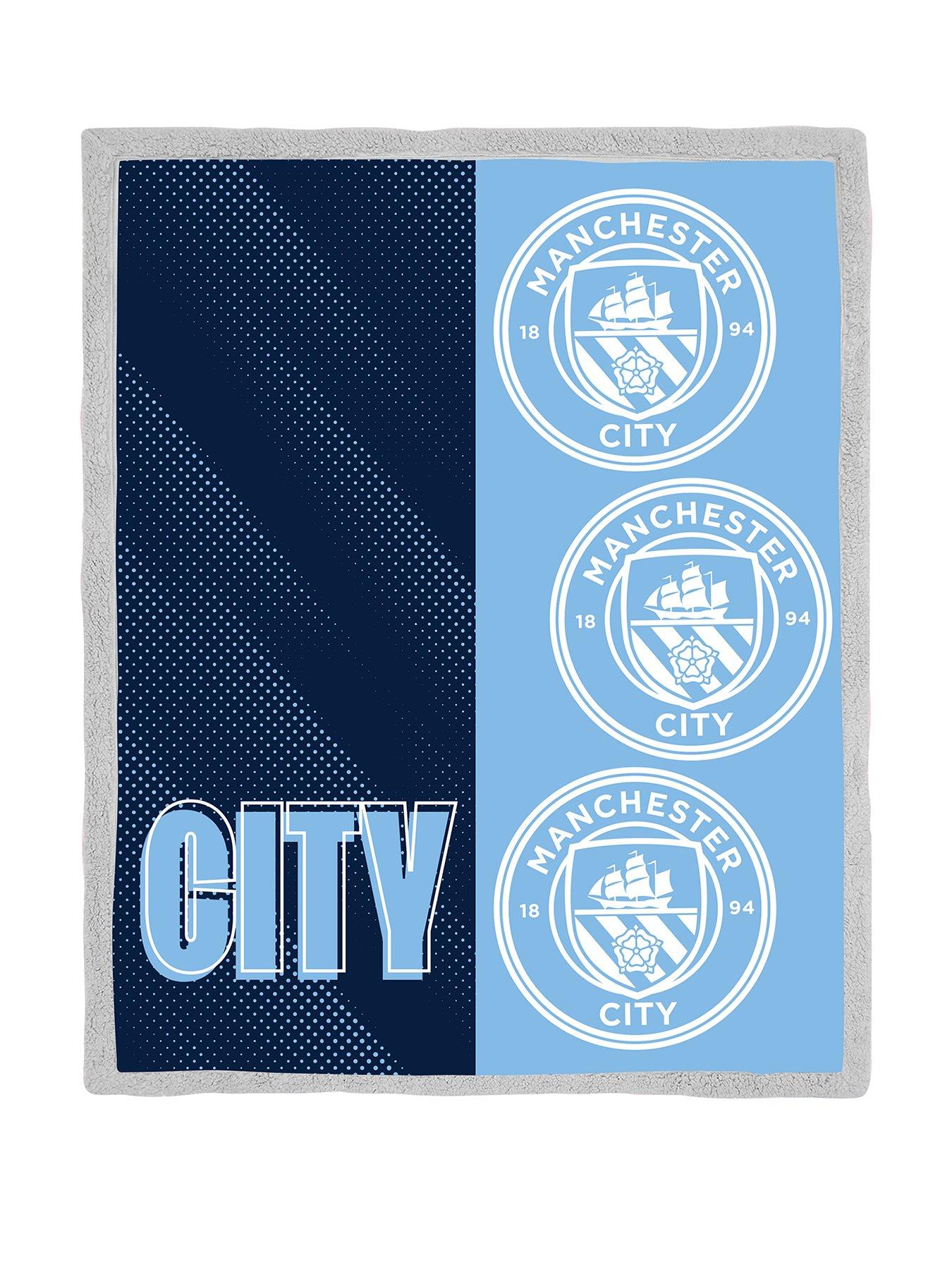 Manchester City Man City Tackle Sherpa Fleece Blanket