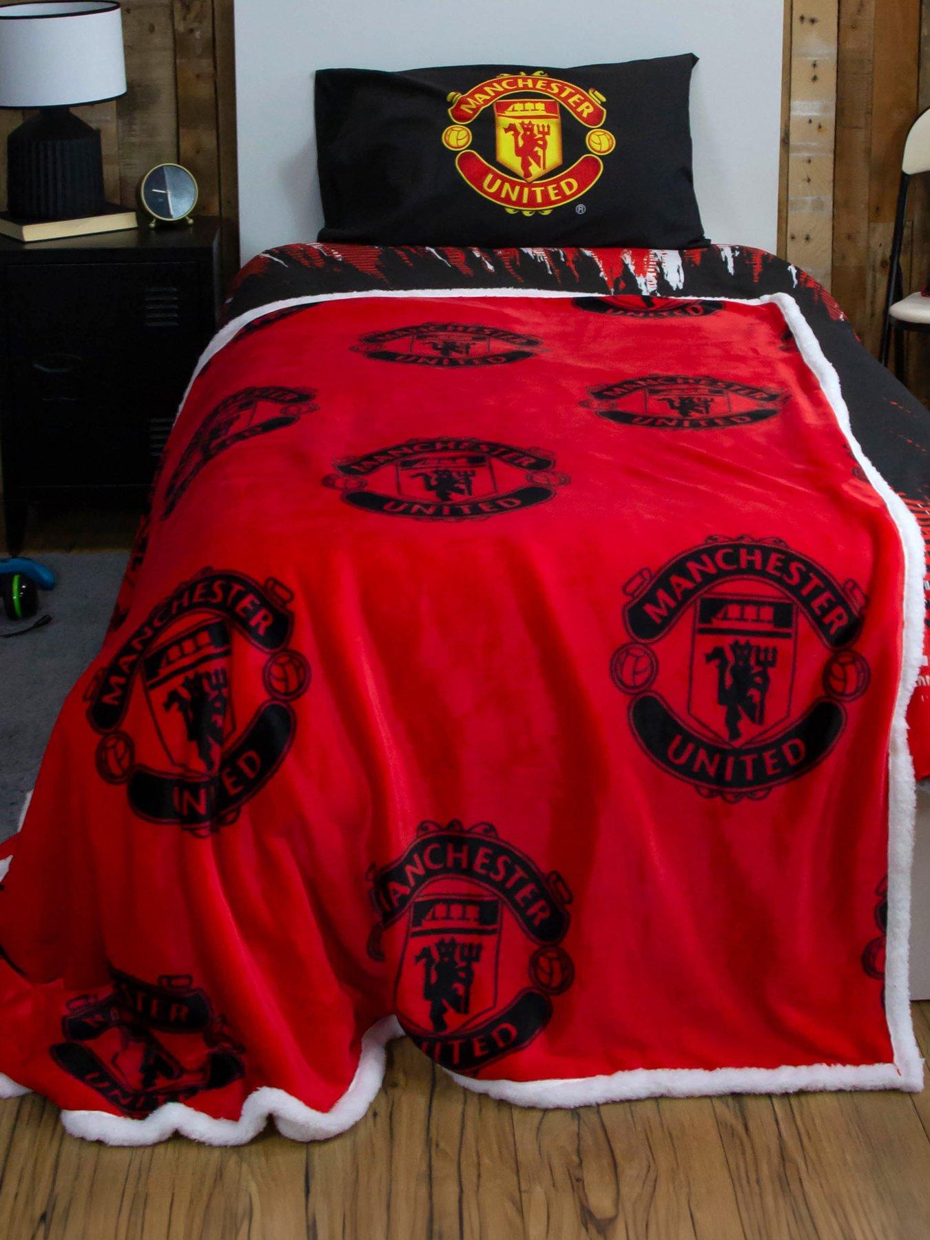 Manchester United Man United Classic Rotary Fleece Sherpa Blanket
