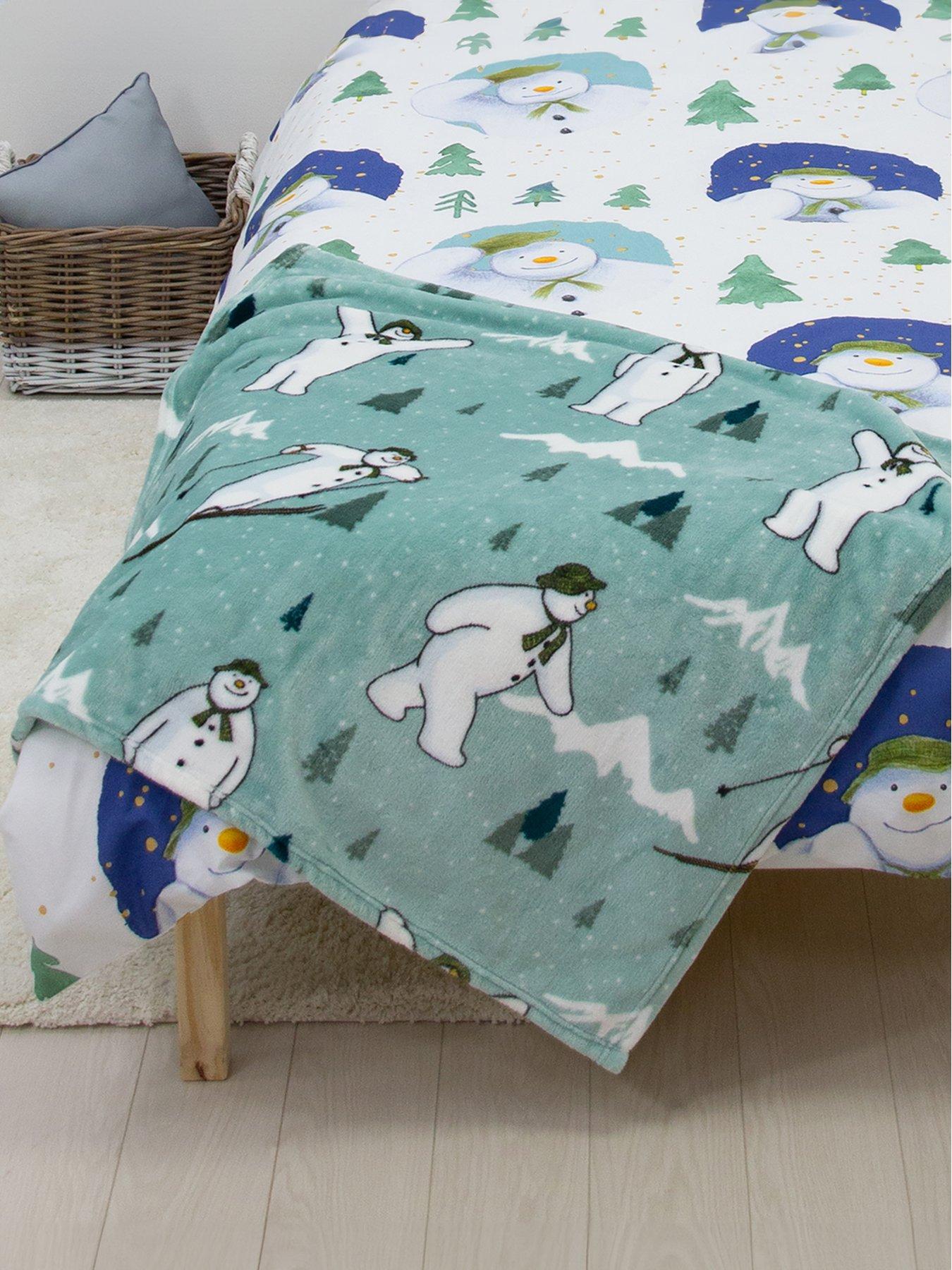 undefined The Snowman Smile Rotary Fleece Christmas Blanket