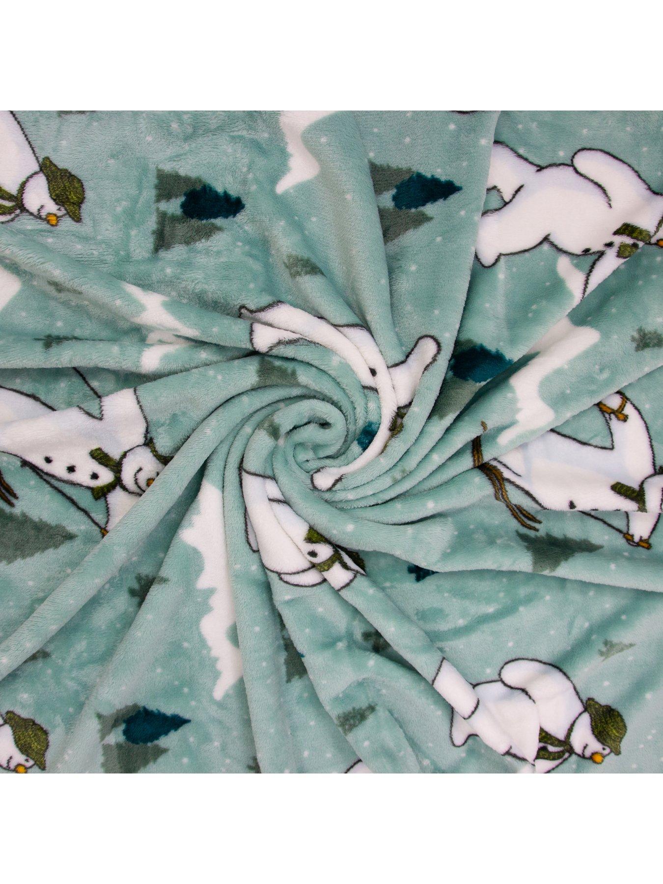 Image 3 of 4 of The Snowman Smile Rotary Fleece Christmas Blanket
