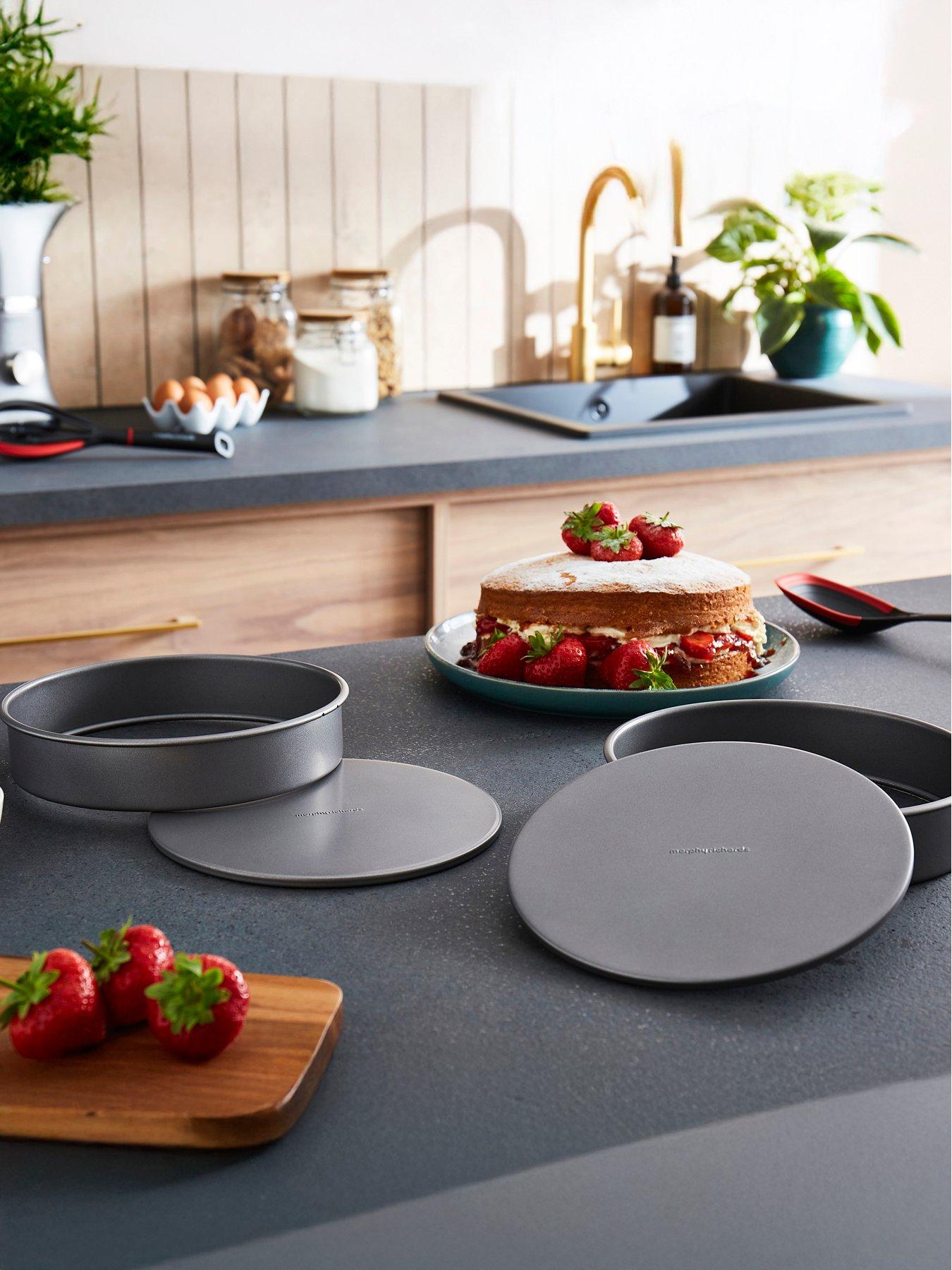 Image 1 of 6 of Morphy Richards Loose Base Shallow Cake Tin Set