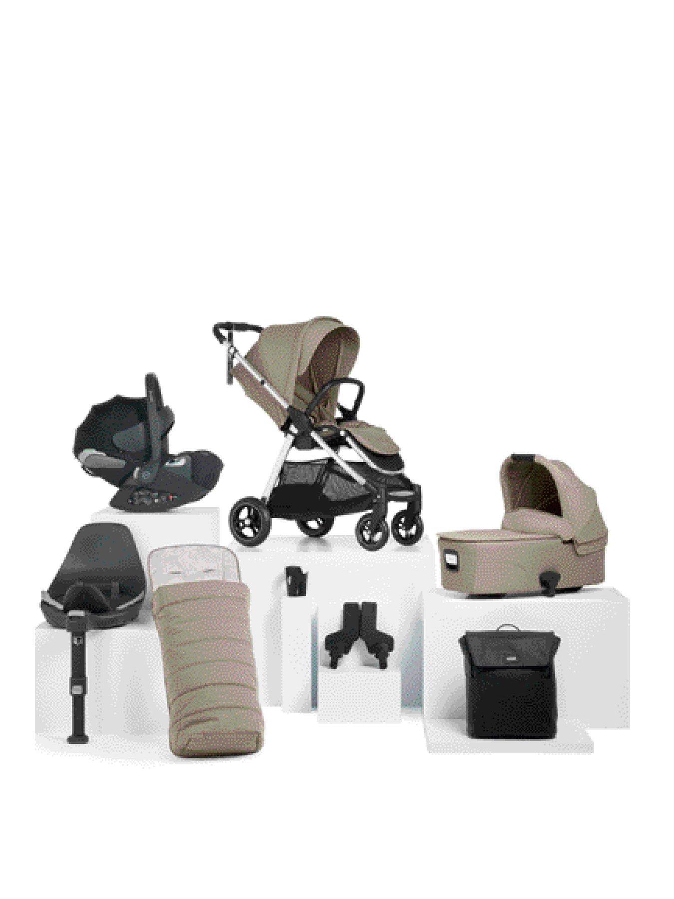 undefined Complete Kit - Flip XT3 Sage Grey Cloud T (Inc Pushchair, Carrycot, Adaptors, Cupholder, Bag, Footmuff, Cloud T & Isofix Base)