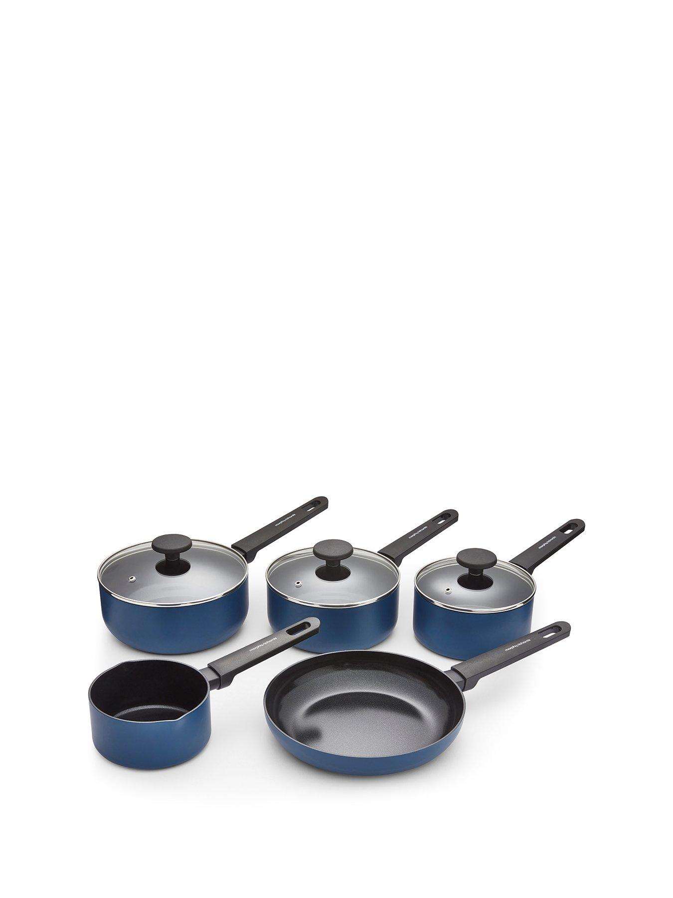 Morphy Richards 5pc Aluminium Saucepan Set Blue