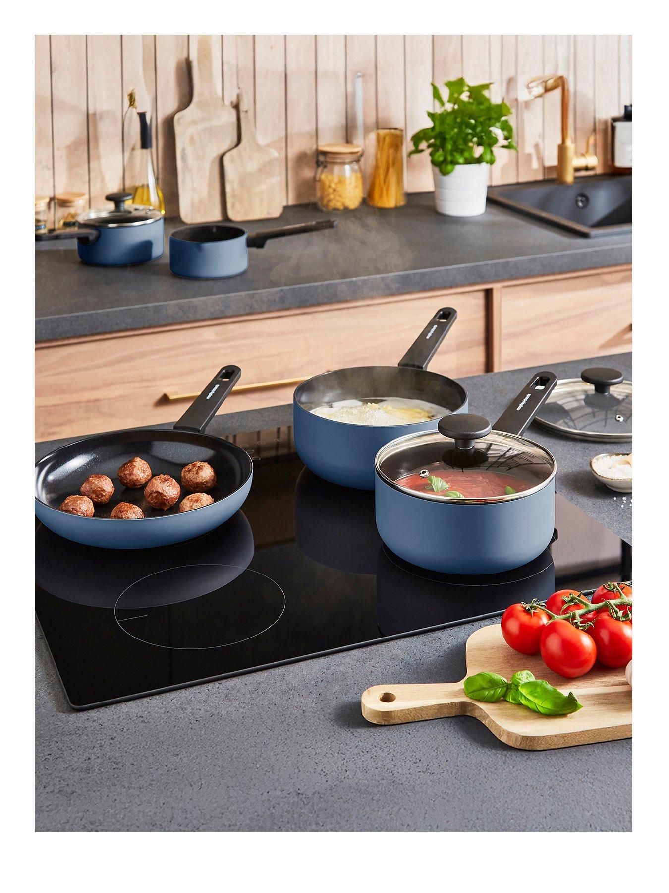 Morphy Richards 5pc Aluminium Saucepan Set Blue