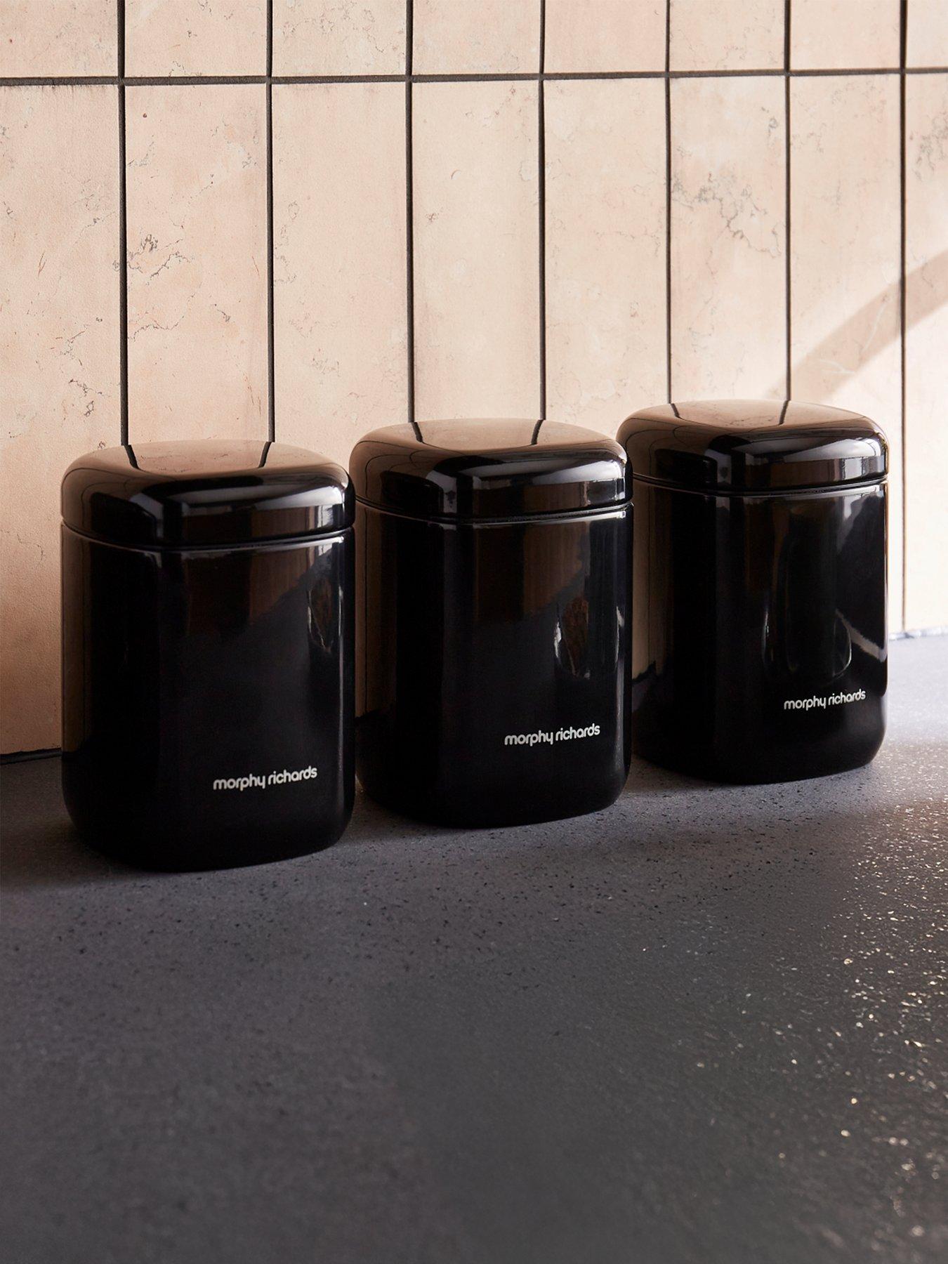 Image 1 of 7 of Morphy Richards Equip Set Of 3 Storage Canisters Black