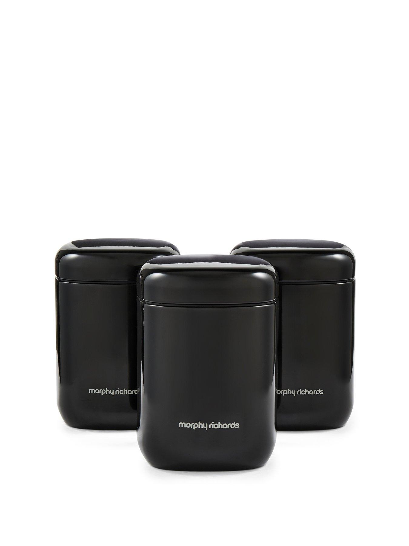 Image 1 of 6 of Morphy Richards Equip Set Of 3 Storage Canisters Black