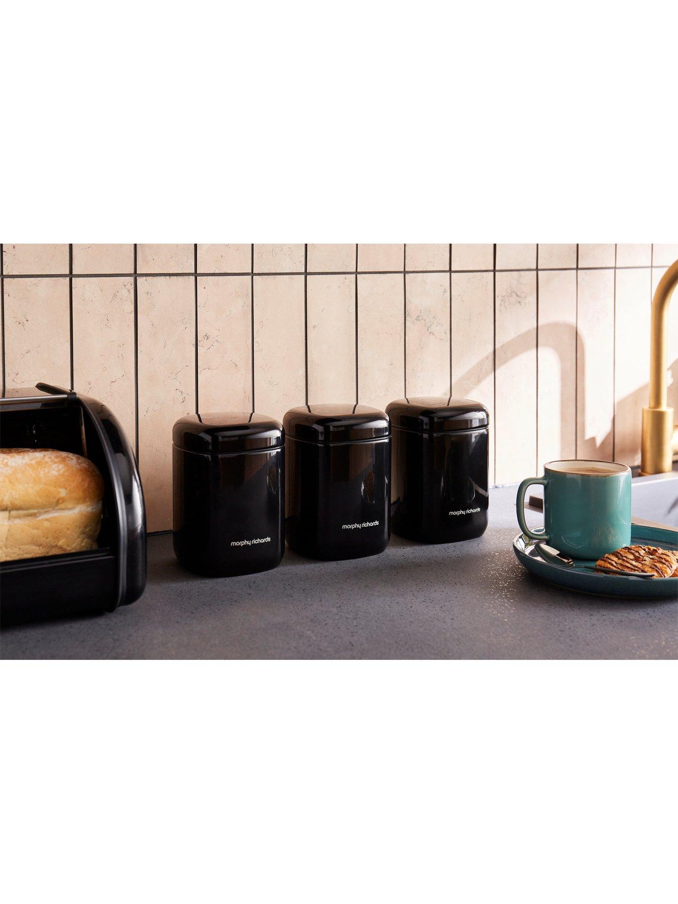 Image 2 of 6 of Morphy Richards Equip Set Of 3 Storage Canisters Black