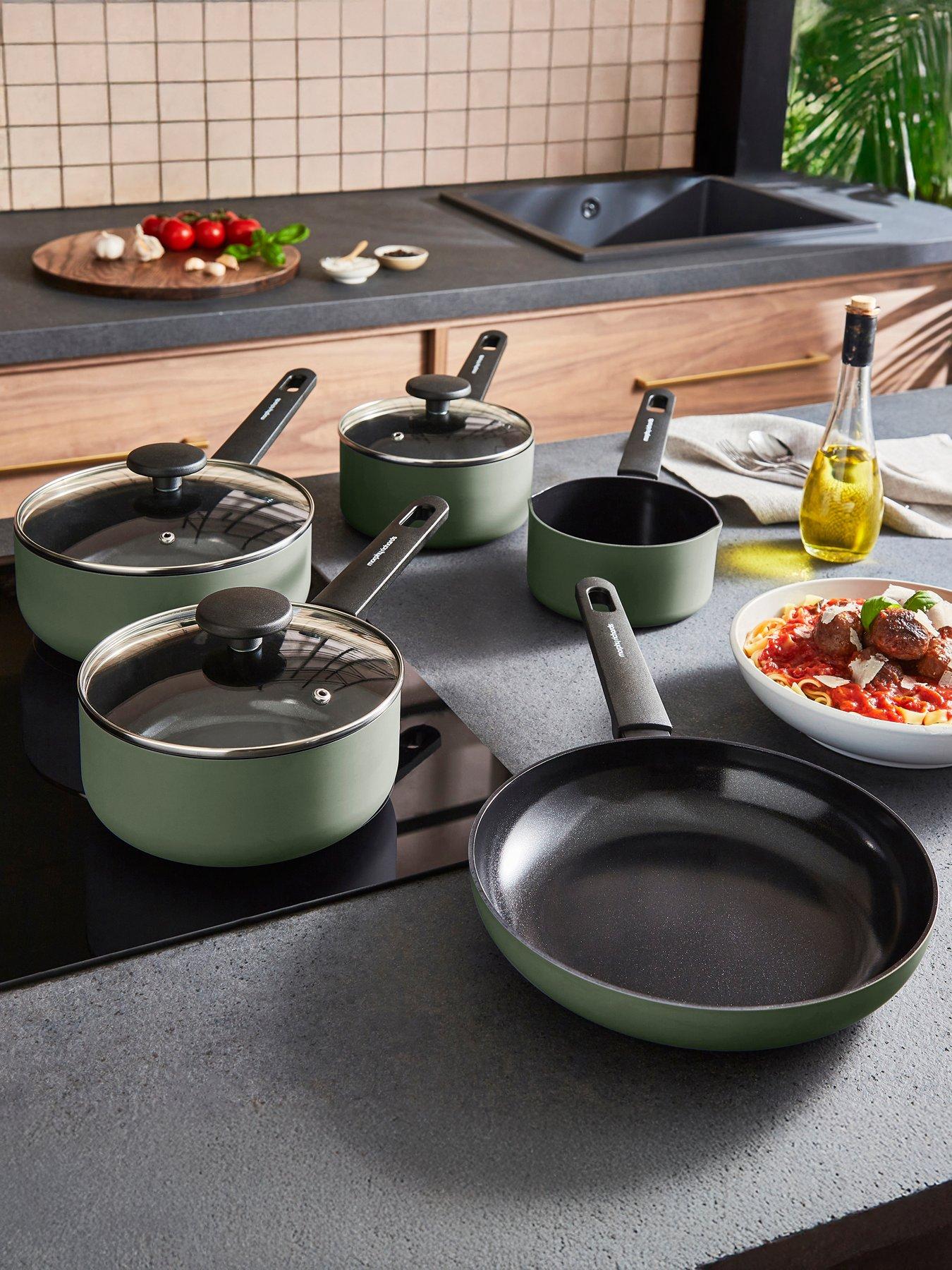 Morphy Richards 5pc Aluminium Saucepan Set Green