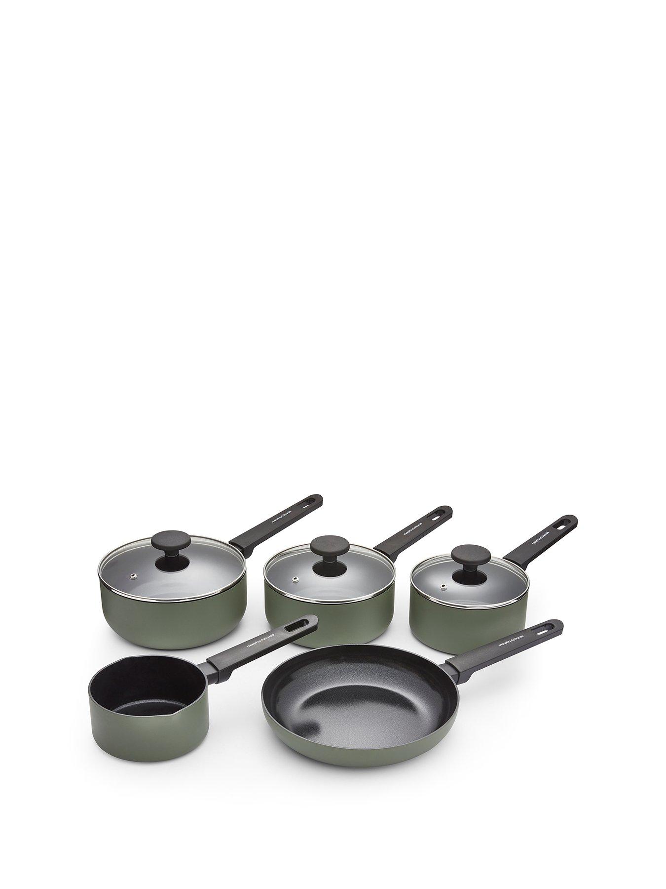 Morphy Richards 5pc Aluminium Saucepan Set Green